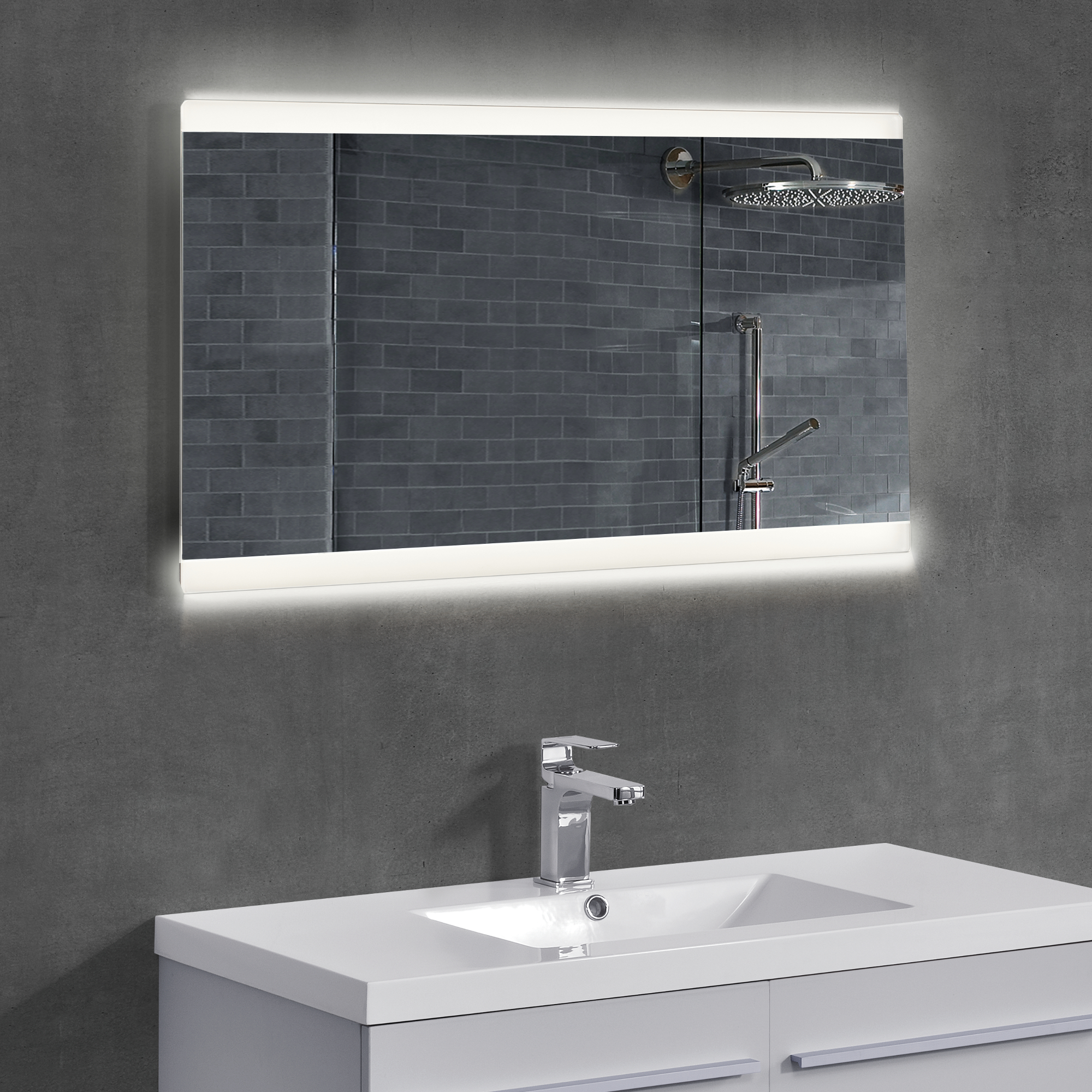 [neu.haus]® LED Badezimmerspiegel Wandspiegel Licht Spiegel Design 50 x