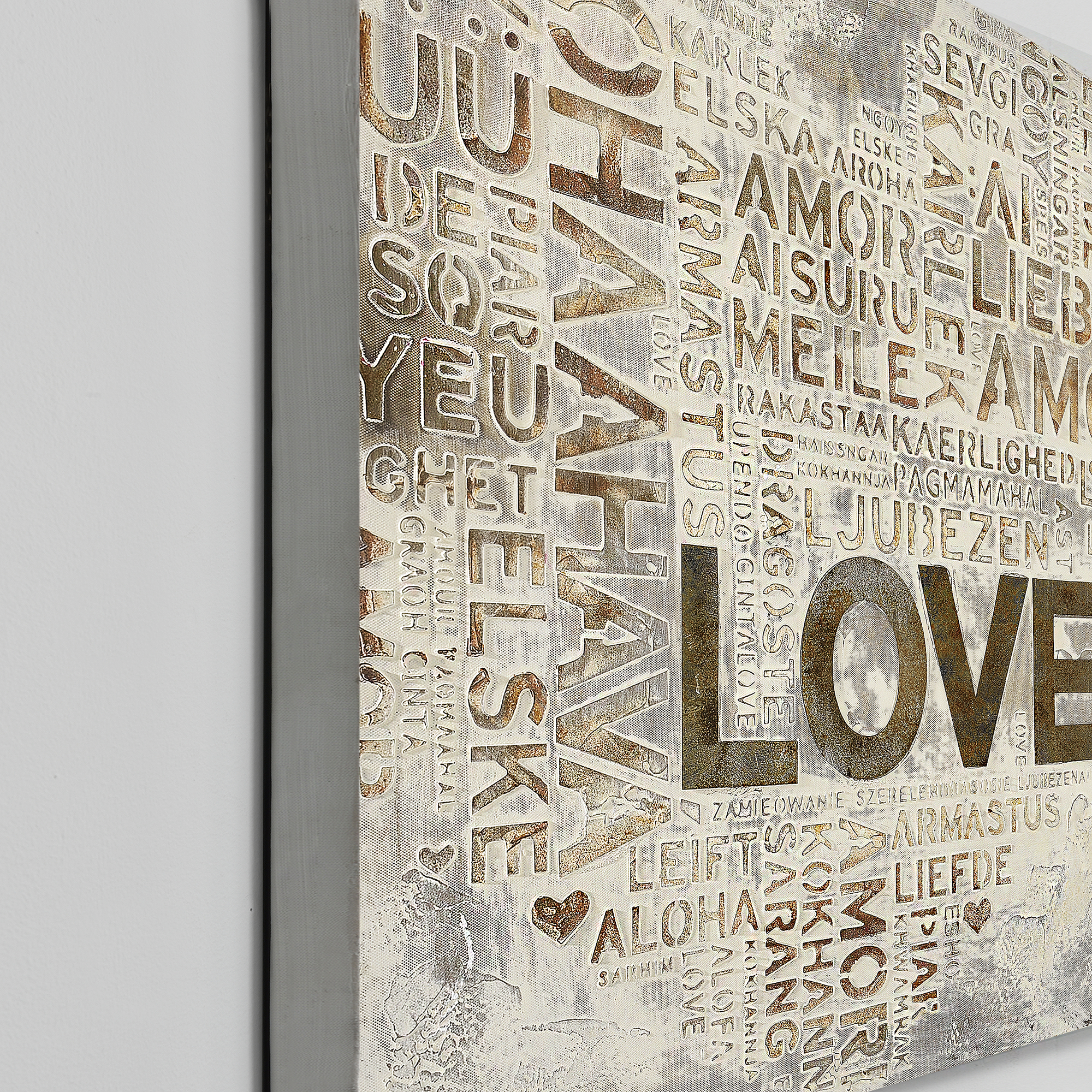 Design Stil Wandbild 60x60cm Love Liebe Handgemalt Leinwand Gerahmt Acryl Gemalde Art Work Antiquitaten Kunst Drukgreen Bt