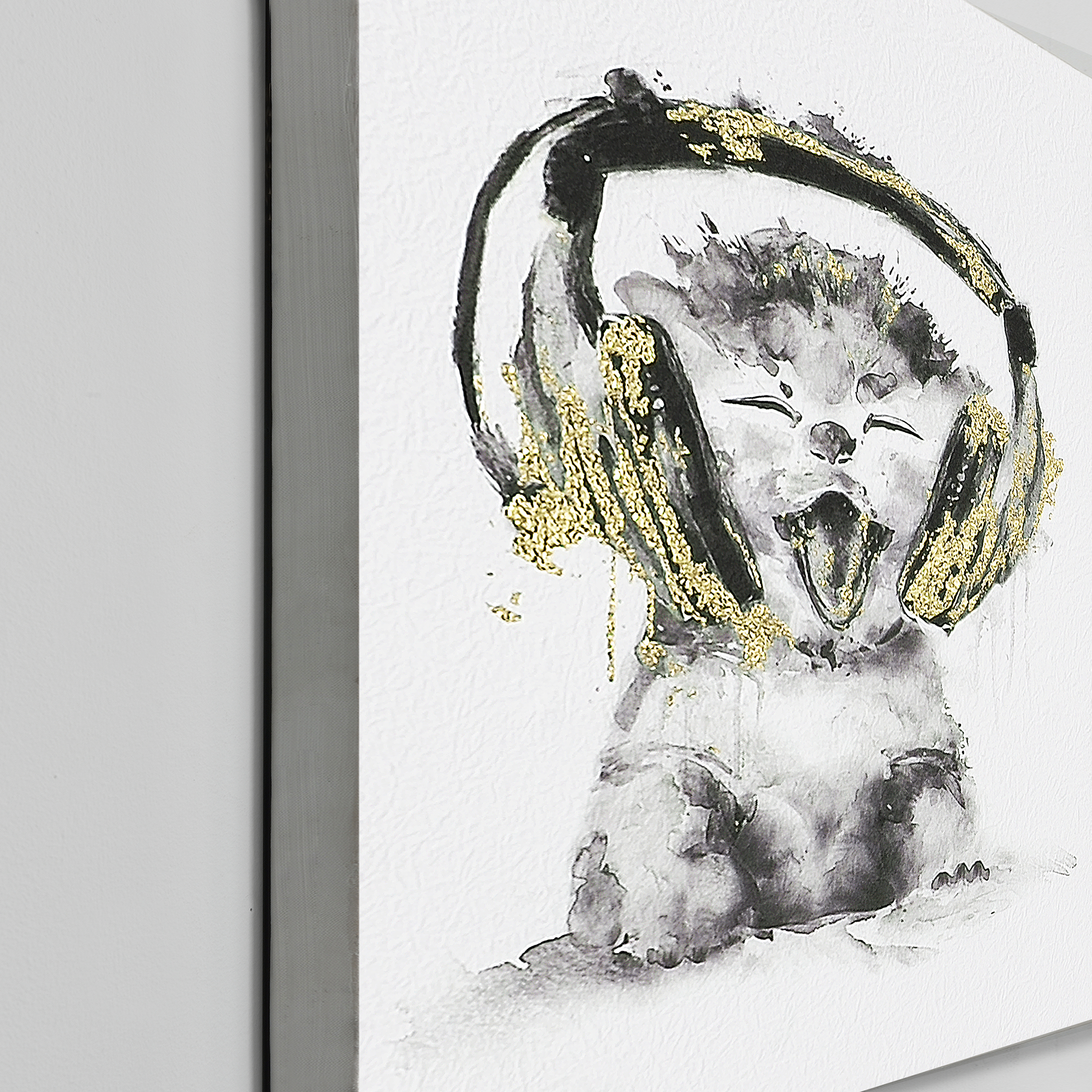 art.work Wandbild 45x30cm Katze Leinwand Leinwanddruck GERAHMT Kunstdruck