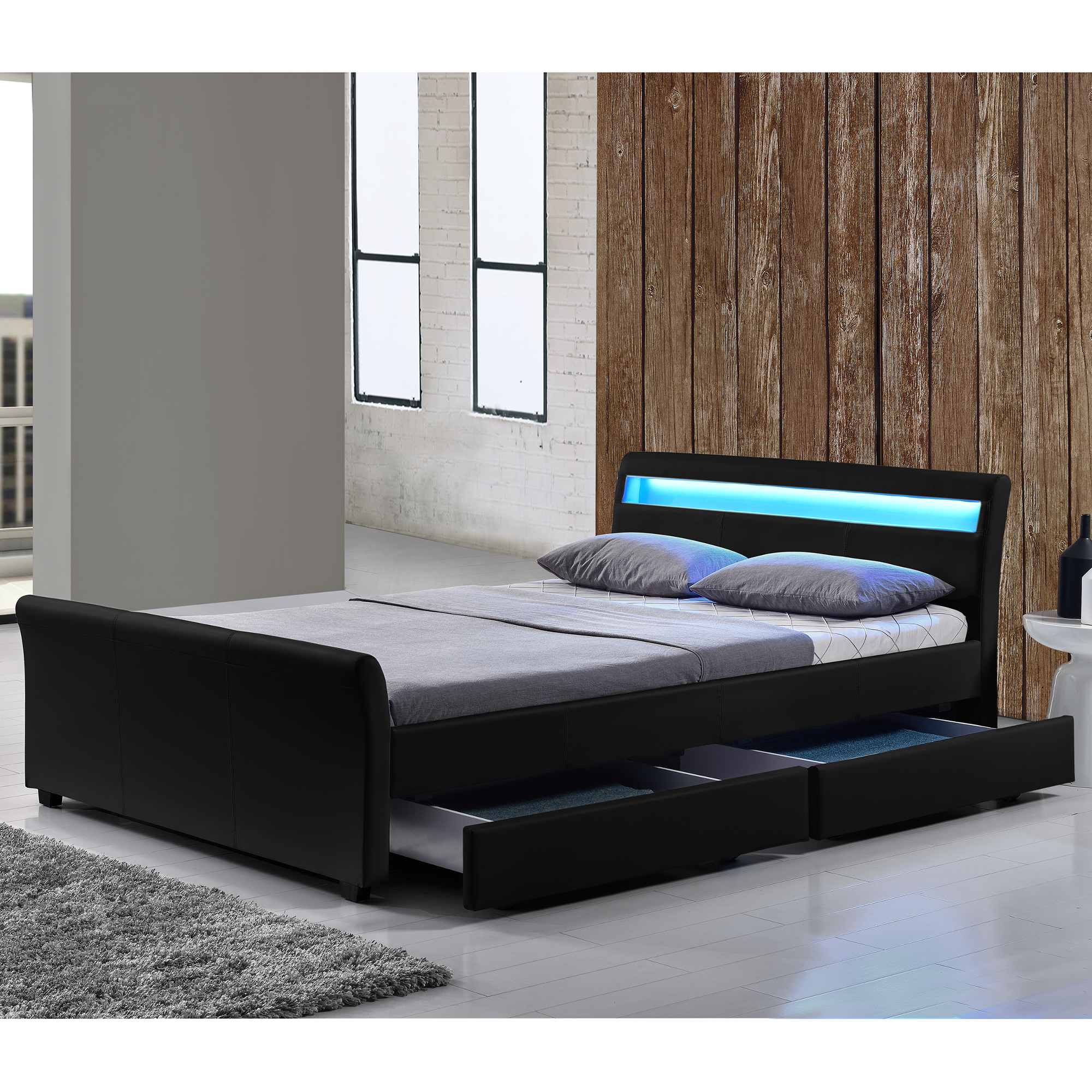 Design Polsterbett 140 160 180 200 x 200 cm Doppel Ehe Bett Gestell