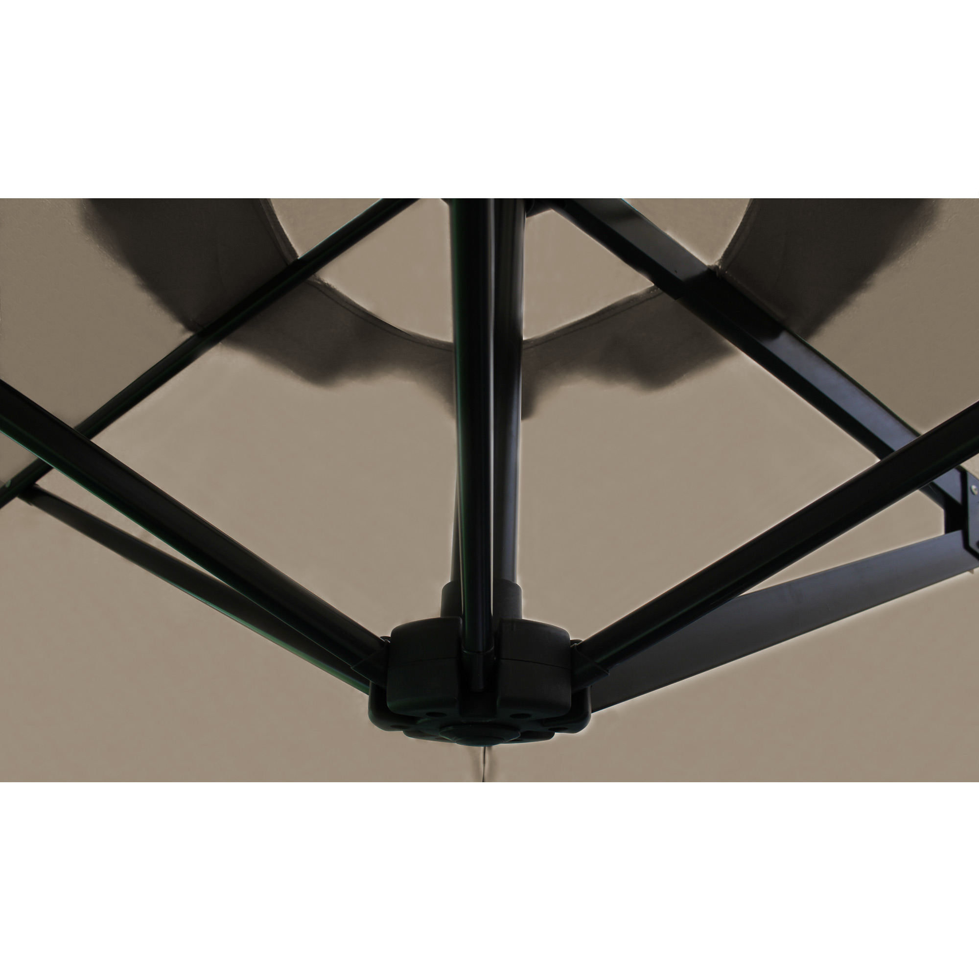 [casa.pro]® Halb-Sonnenschirm Ø300cm Beige Kurbel Markt Garten Schirm