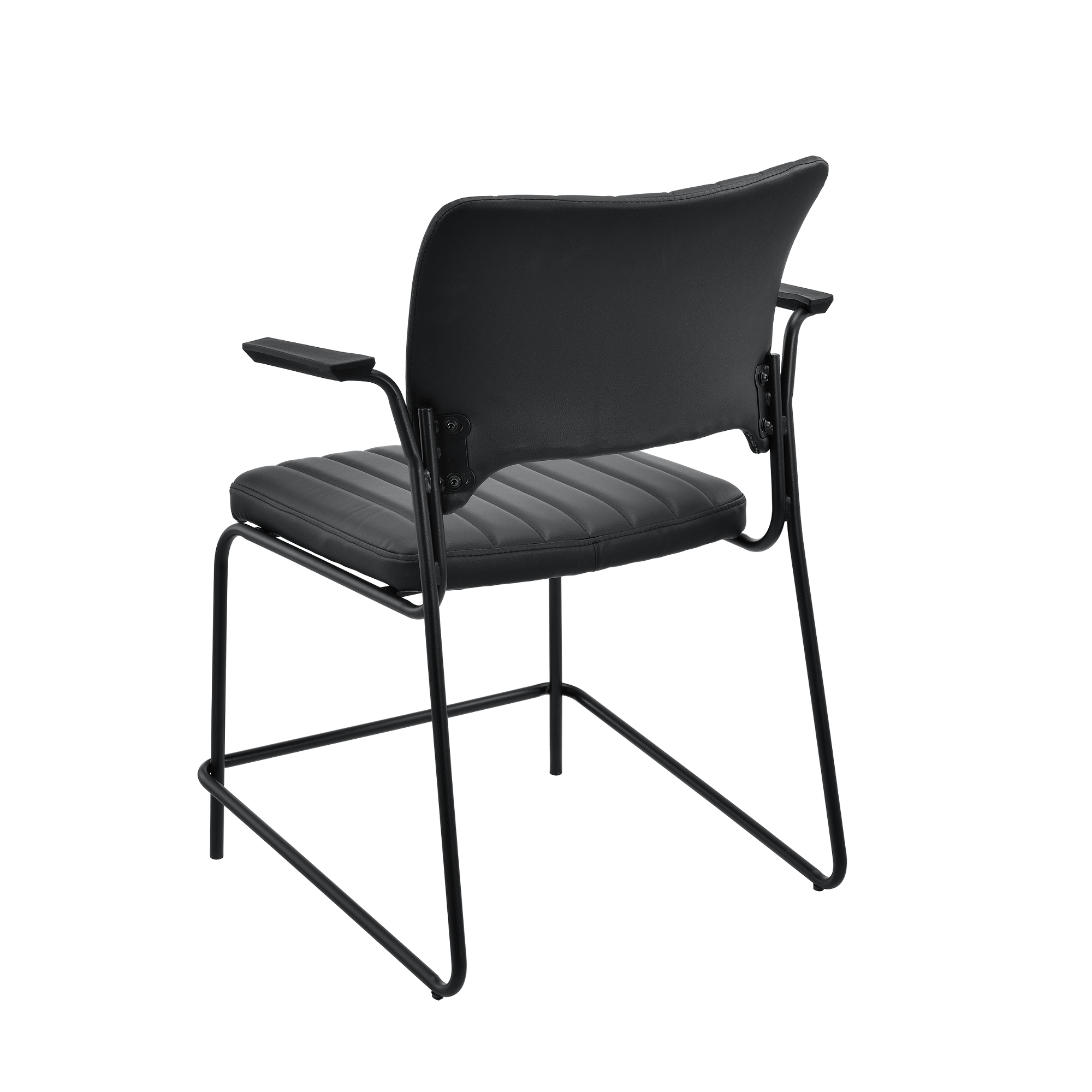 Conference Meeting Room Chair Set of 2 BLACK Office Furniture Padded Leather eBay