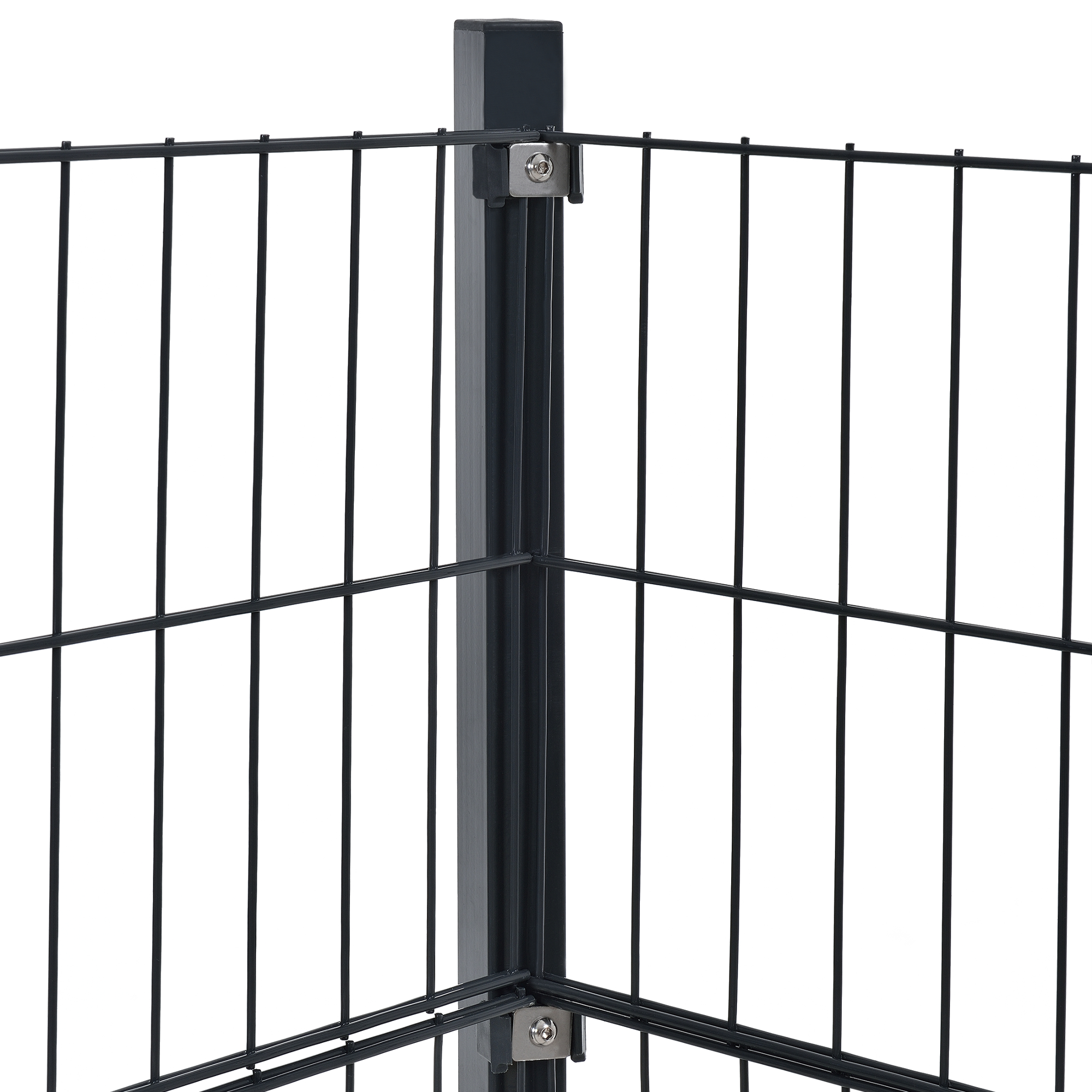 [pro.tec] Fence 6x2m Grey Double Rod Fence Set Wire Metal Fence eBay