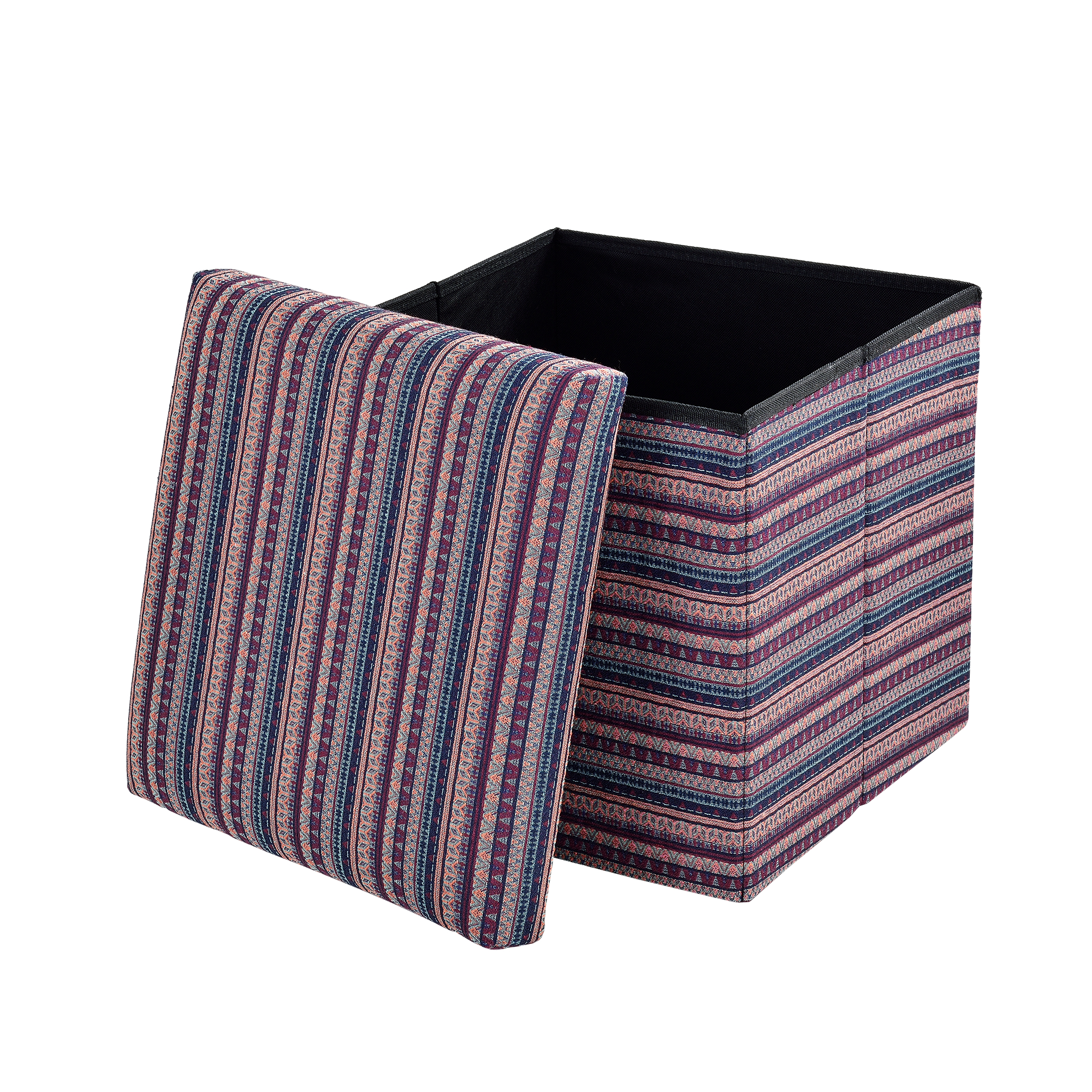 [en.casa] Otomano Taburete 30x30x30cm Tapizado Asiento Almacenamiento
