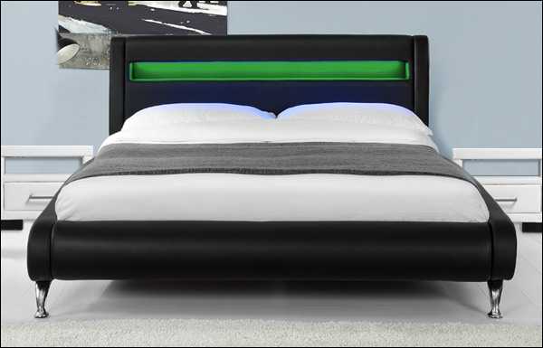 NEUHOLZ Nachttisch mit Schublade Weiß Kunstleder Nachtkommode