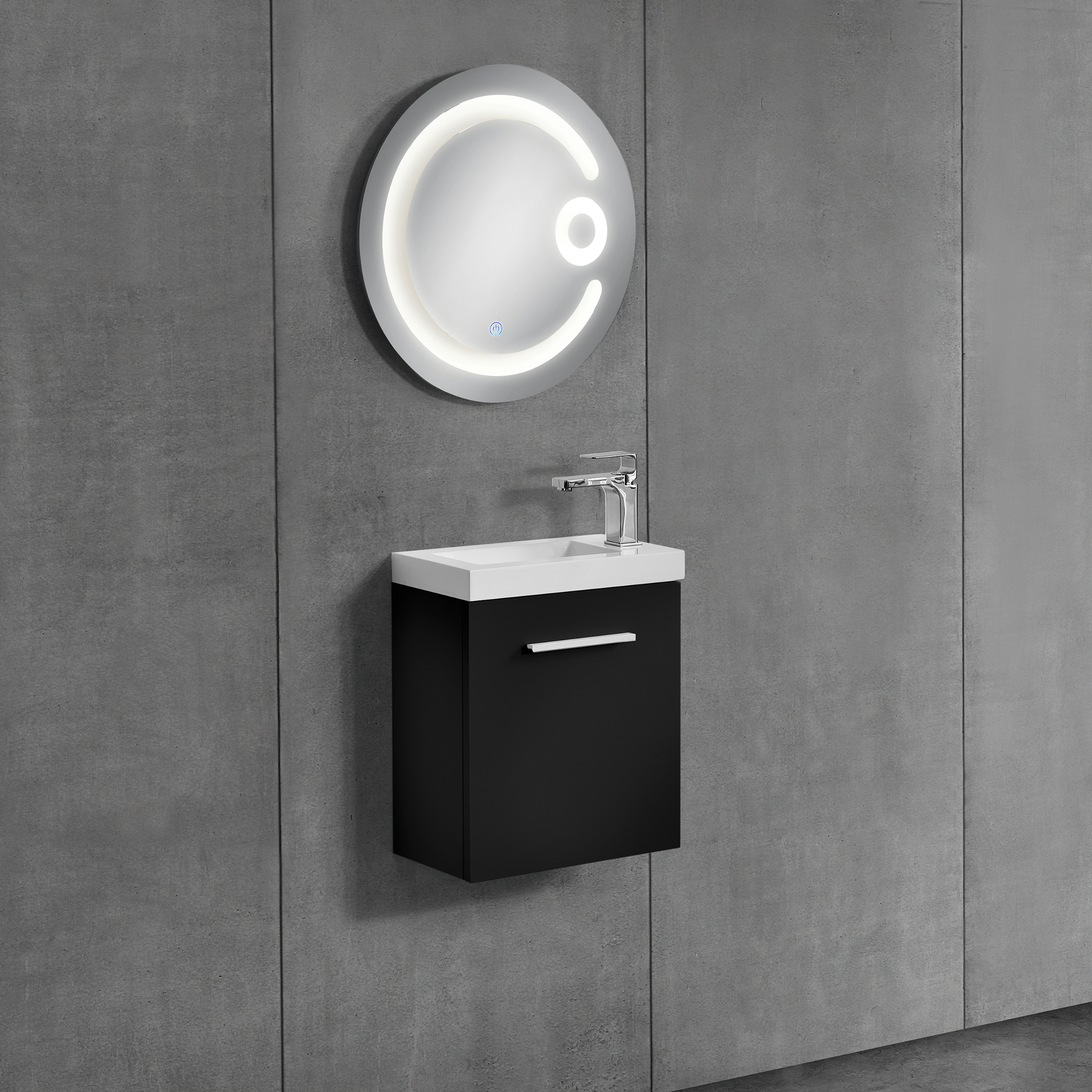 Neu Haus Armoire De Toilette Meuble Sous Vasque Lavabo Noir