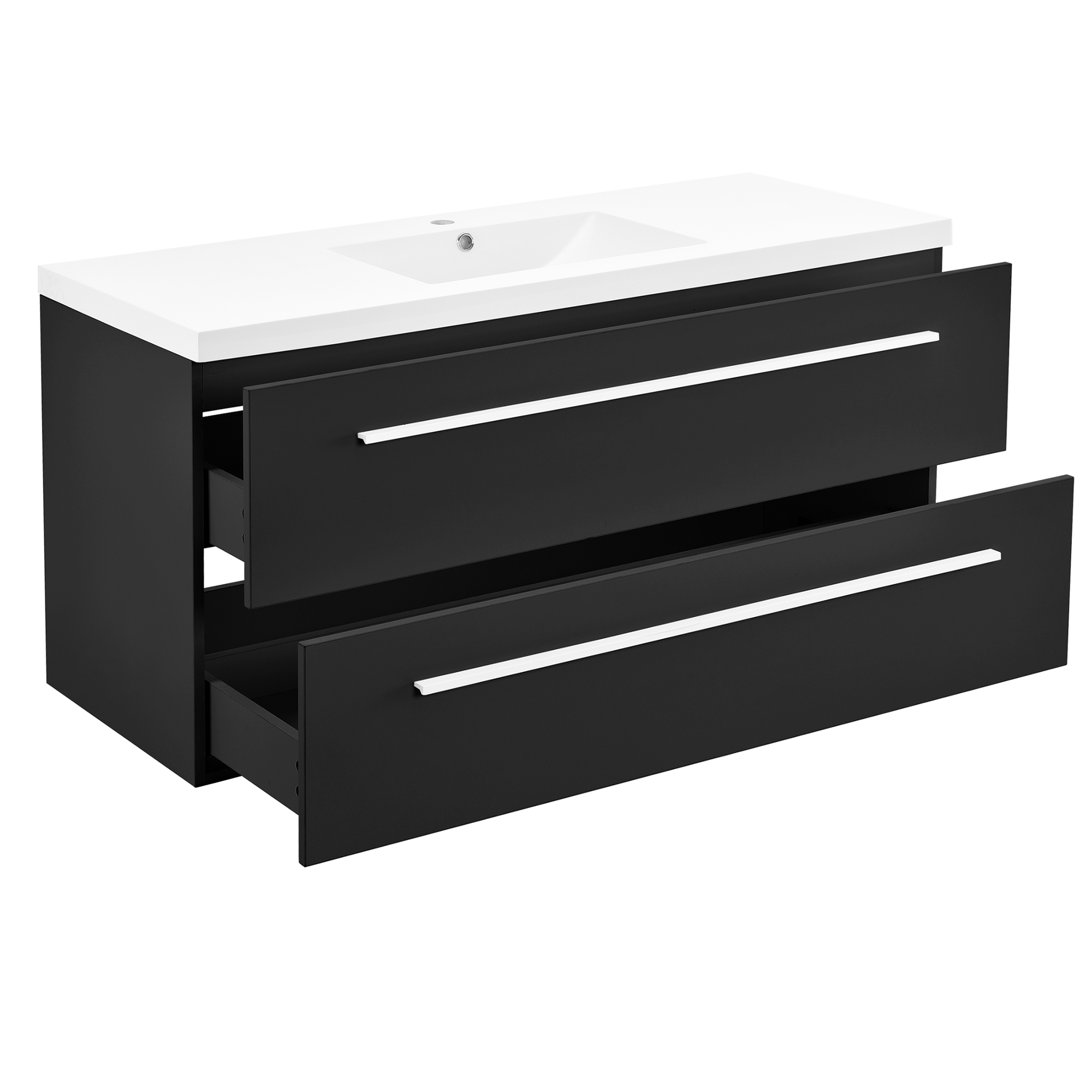 [neu.haus]® Badezimmerschrank Unterschrank Waschtisch Badmöbel schwarz