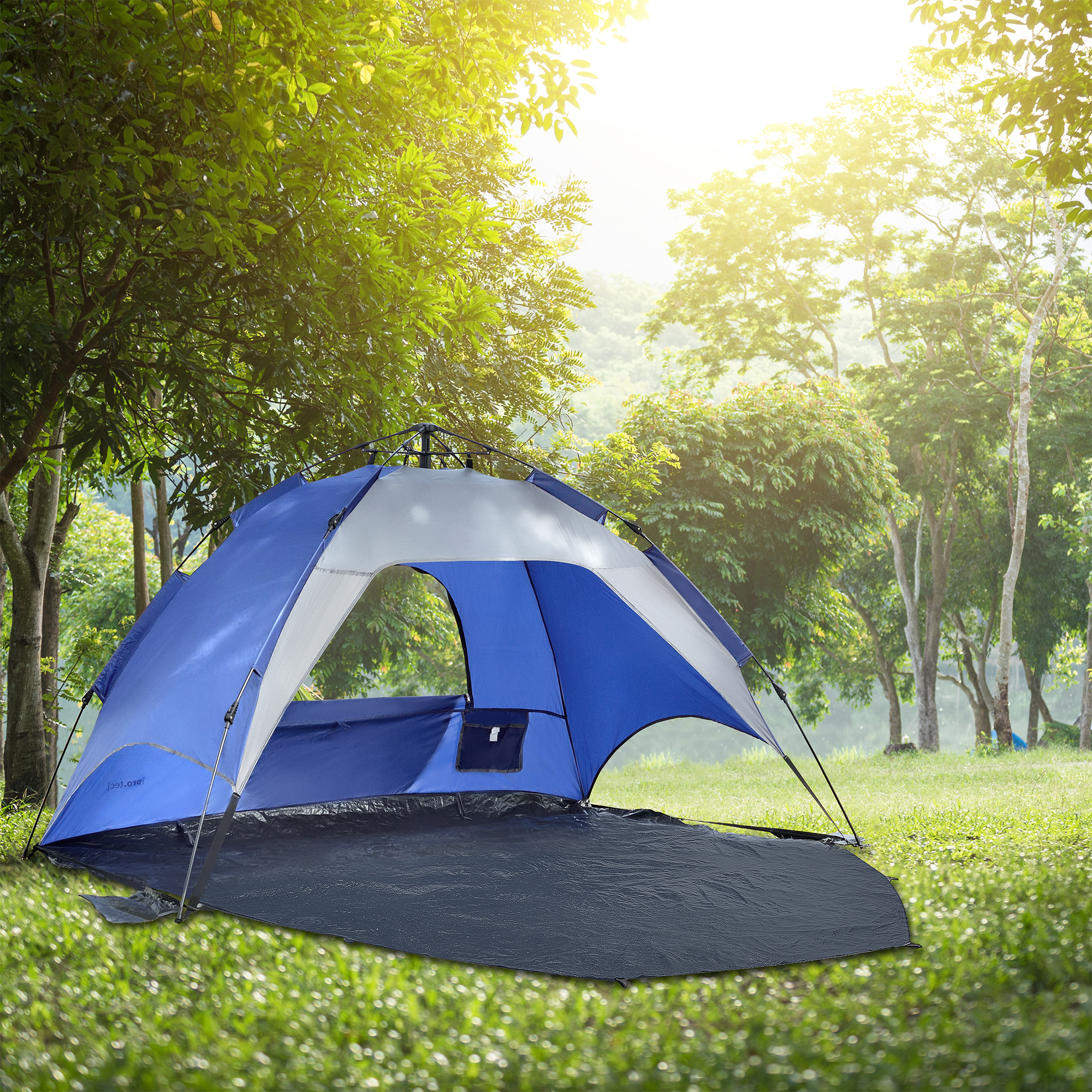 Tenda Pop Up da Spiaggia Mullsjö per 2 Persone Incl. Borsa di Trasporto - Blu pro.tec