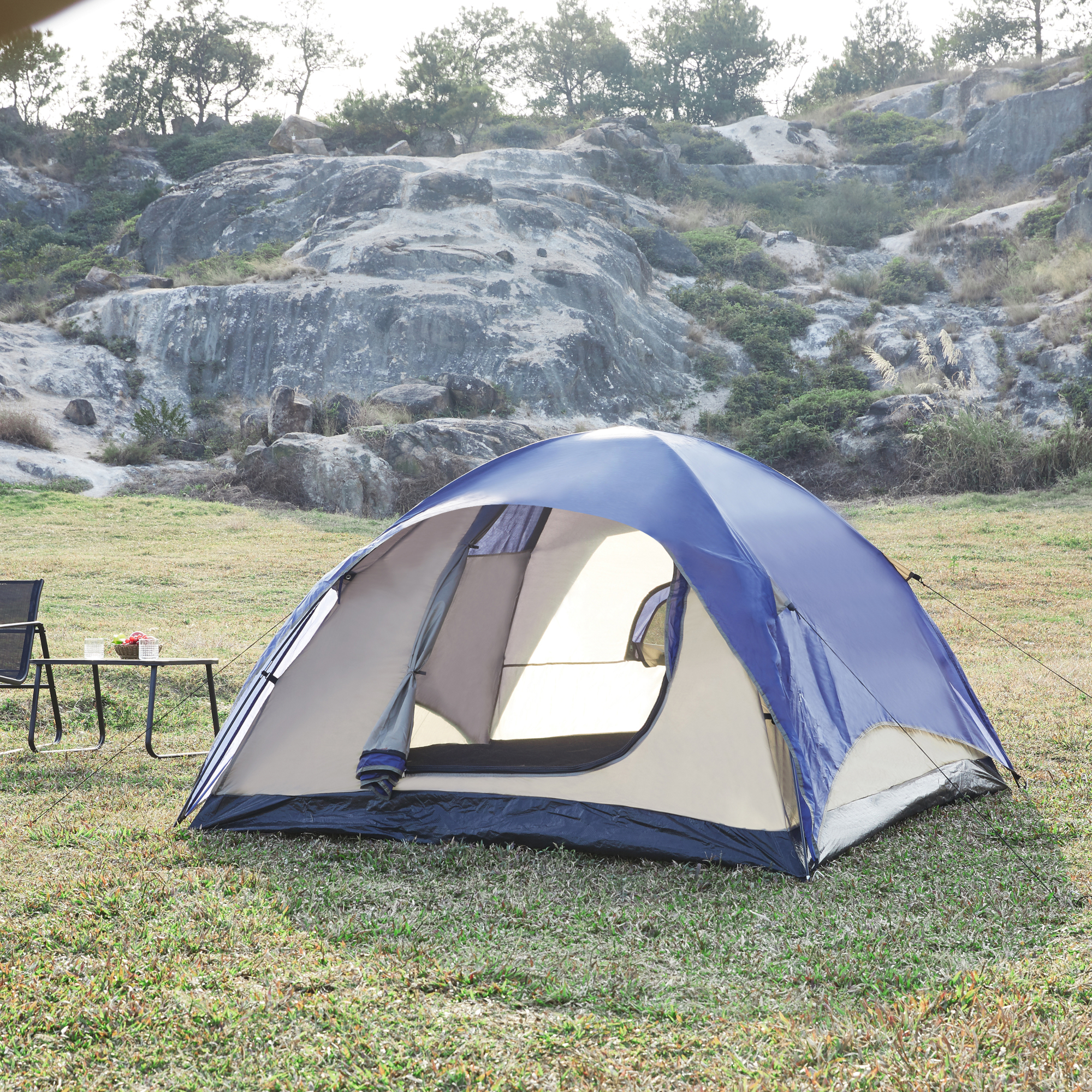 Image of Tenda da Campeggio Bergeijk per 2-3 Persone 213 x 213 x 130 cm Blu pro.tec