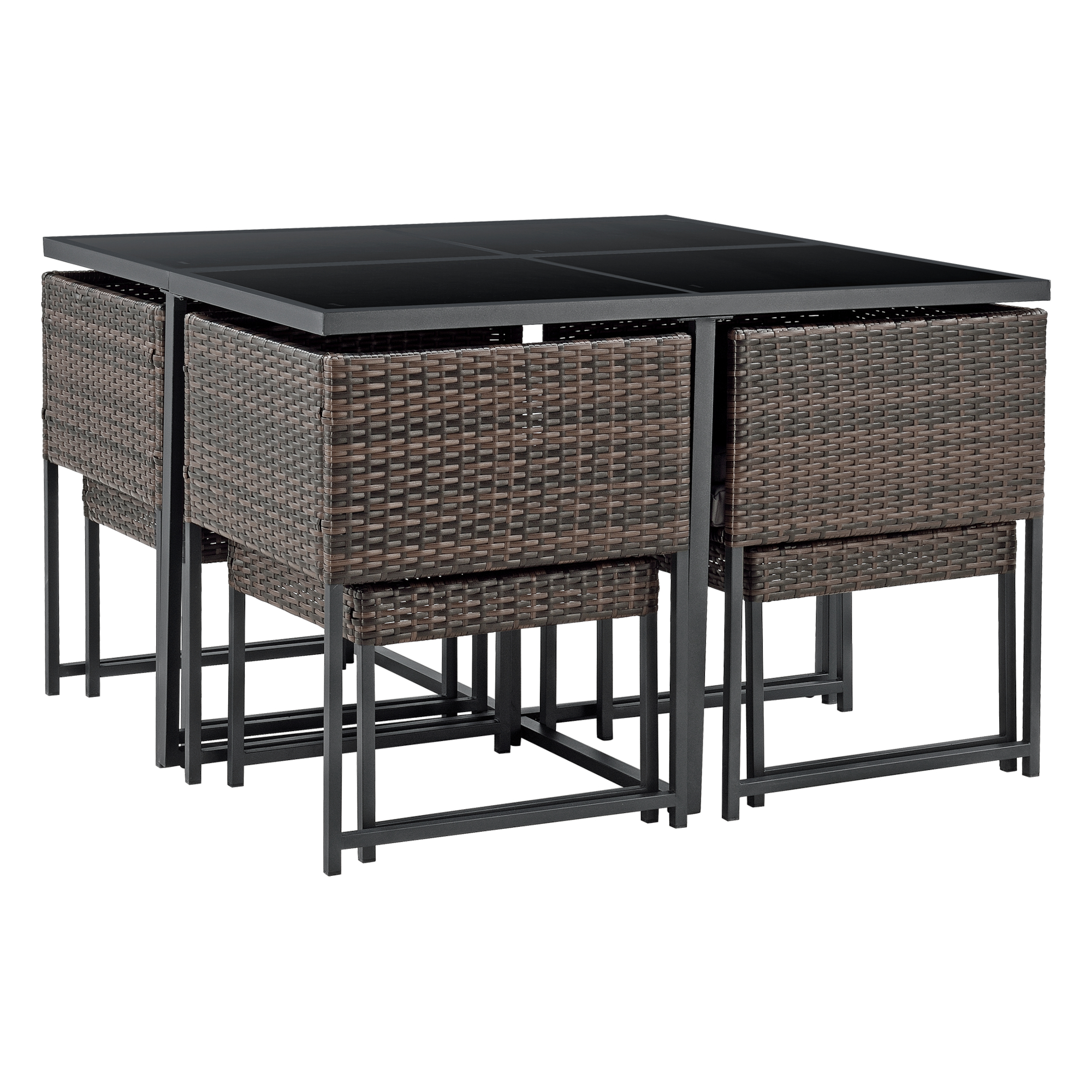 [en.casa] Gartenmöbel Loungeset Sitzgruppe Outdoor Tisch Stuhl Hocker