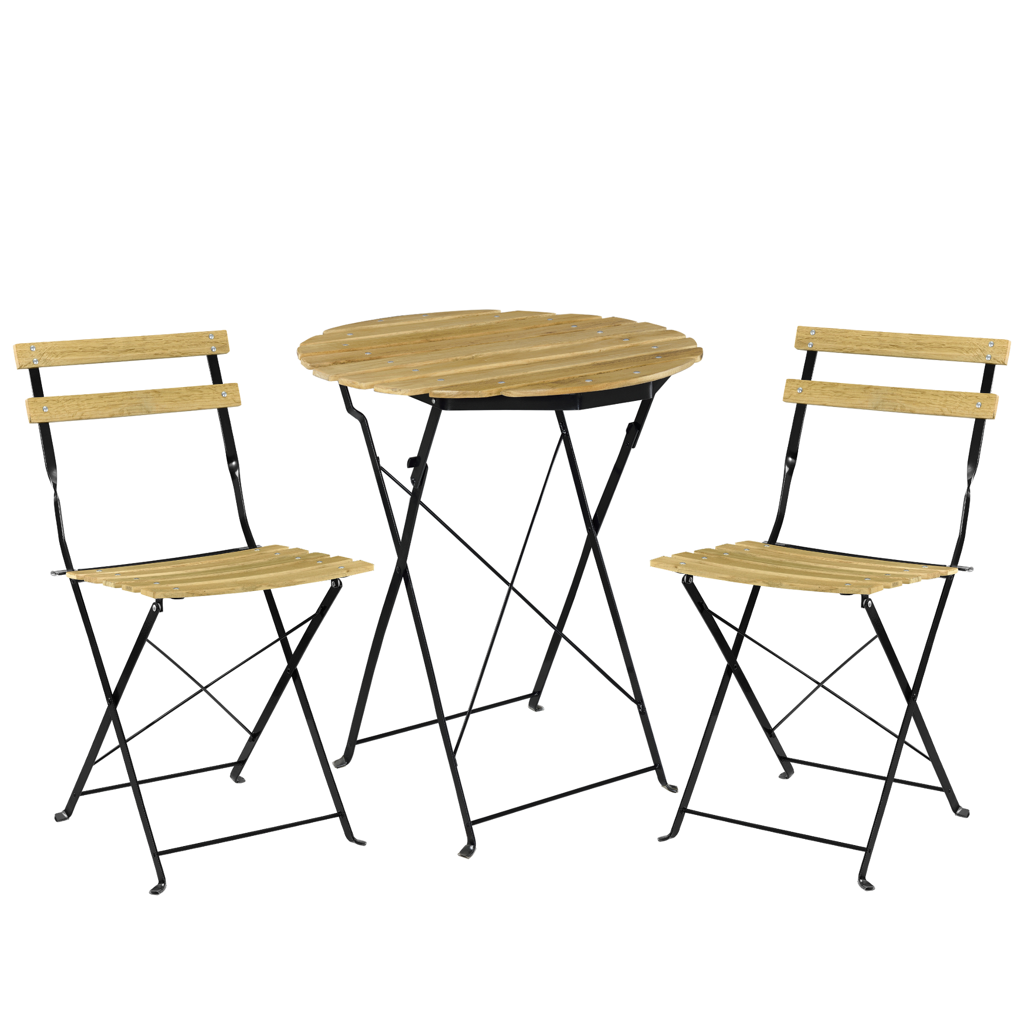 [casa.pro]® Bistro Set Tisch 2 Stühle Essgruppe Sitzgruppe Gartenmöbel