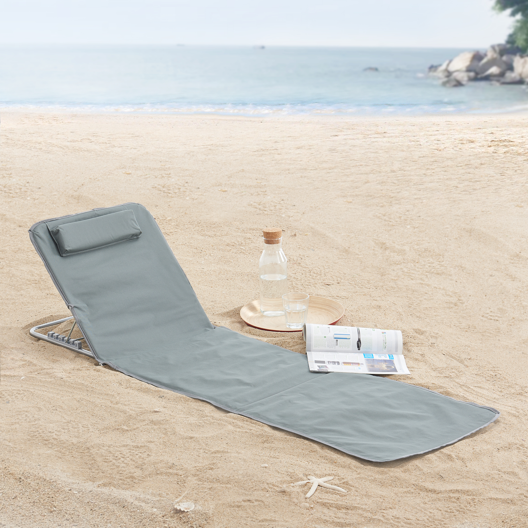 Set Cellorigo 2 Materassini Prendisole Pieghevoli incl Borsa di Trasporto - Grigio scuro [en.casa]