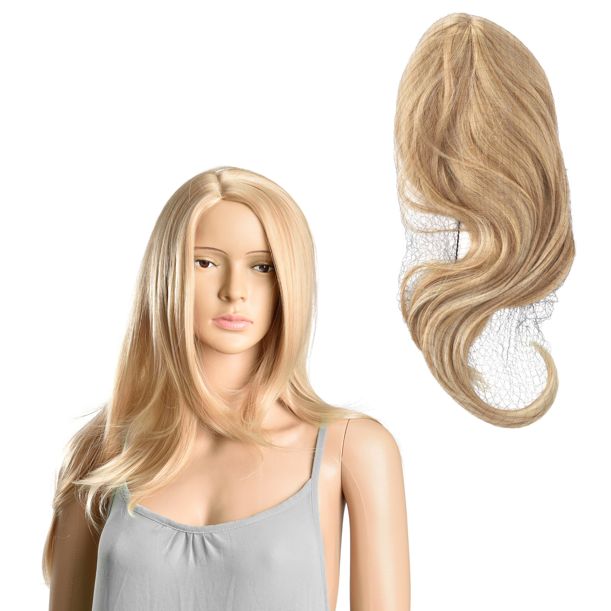 Image of Parrucca da donna capelli voluminosi (lunghi 61cm ang) capelli lunghi / capelli finti - bionda [in.tec]
