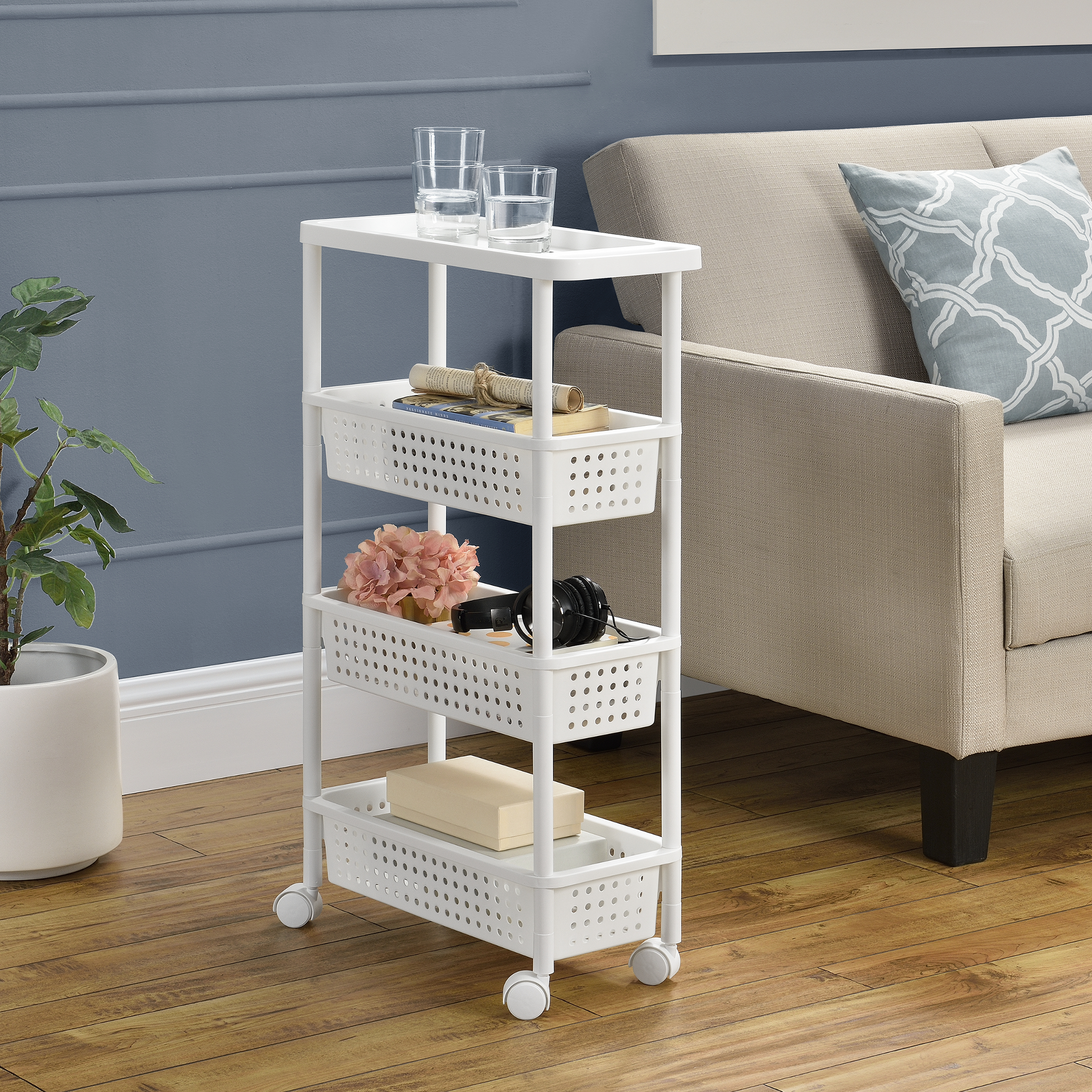 En.casa Estante Rodante Nischenregal Estantería Multiuso Carro Pisos