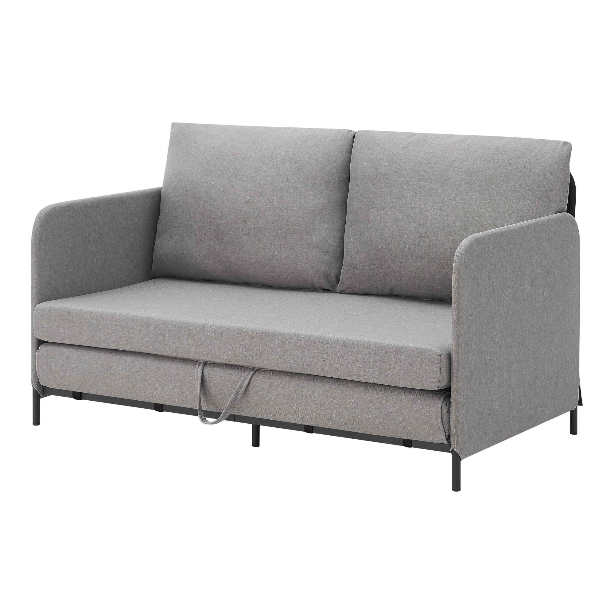 [En.Casa] Divano Letto Estensibile Letto A Scomparsa 1 Piazza E Mezza 120 X 186 Cm Letto Per Ospiti Con 2 Cuscini Schienali Posti Di Seduta Per 2 Persone Sofa Imbottita - Grigio Chiaro