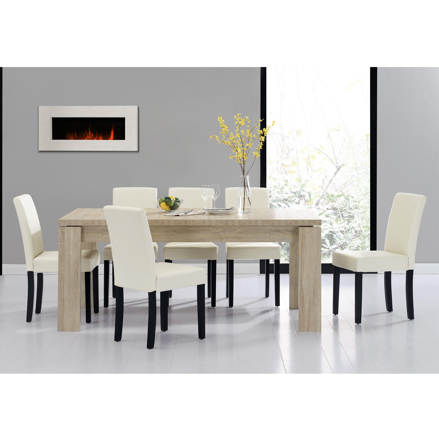 Détails à crème manger chêne à cérusé6 suren ®Table 170x79 manger chaises salle casa thrQdCs