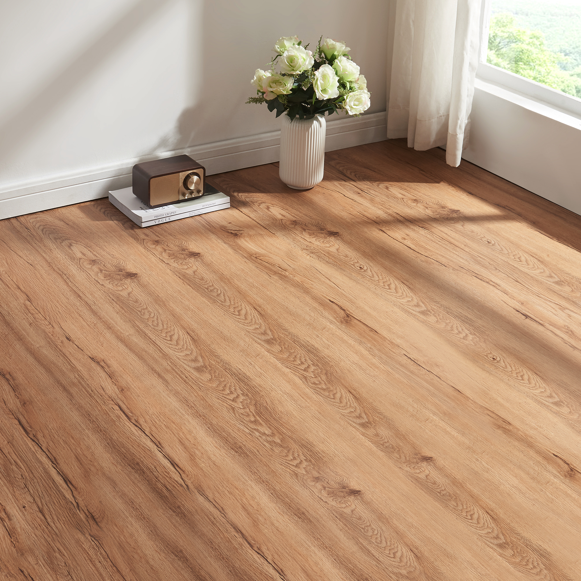 Neu.Holz Set 10 Listoni Di Pavimento Spc A Incastro Click Effetto Legno Tavole Da 122X18 Cm Con Copertura Cca.2,2 M² Pavimentazione Per Interni Casa Ufficio - Rovere Nordico