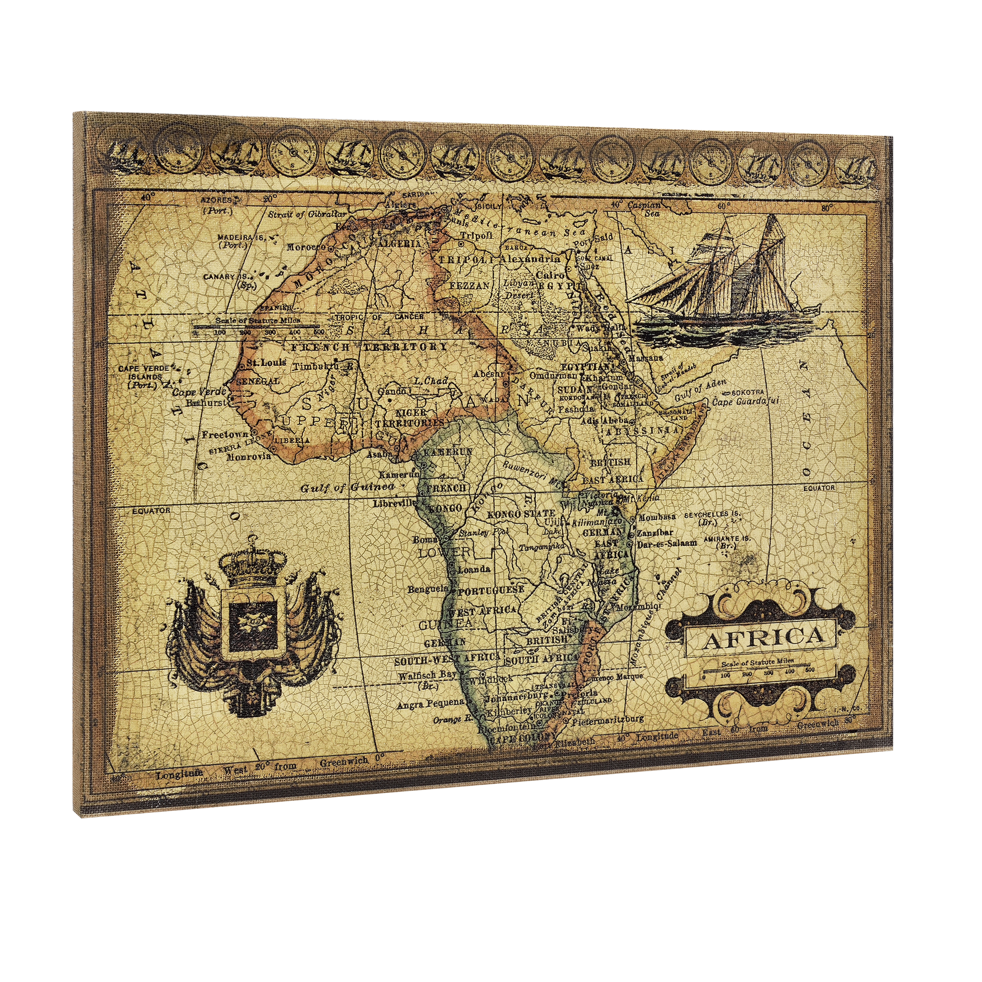 Détails Sur Tableau Mural 80x60cm Encadré Afrique Carte Atlas Carte Image Carte Du Monde
