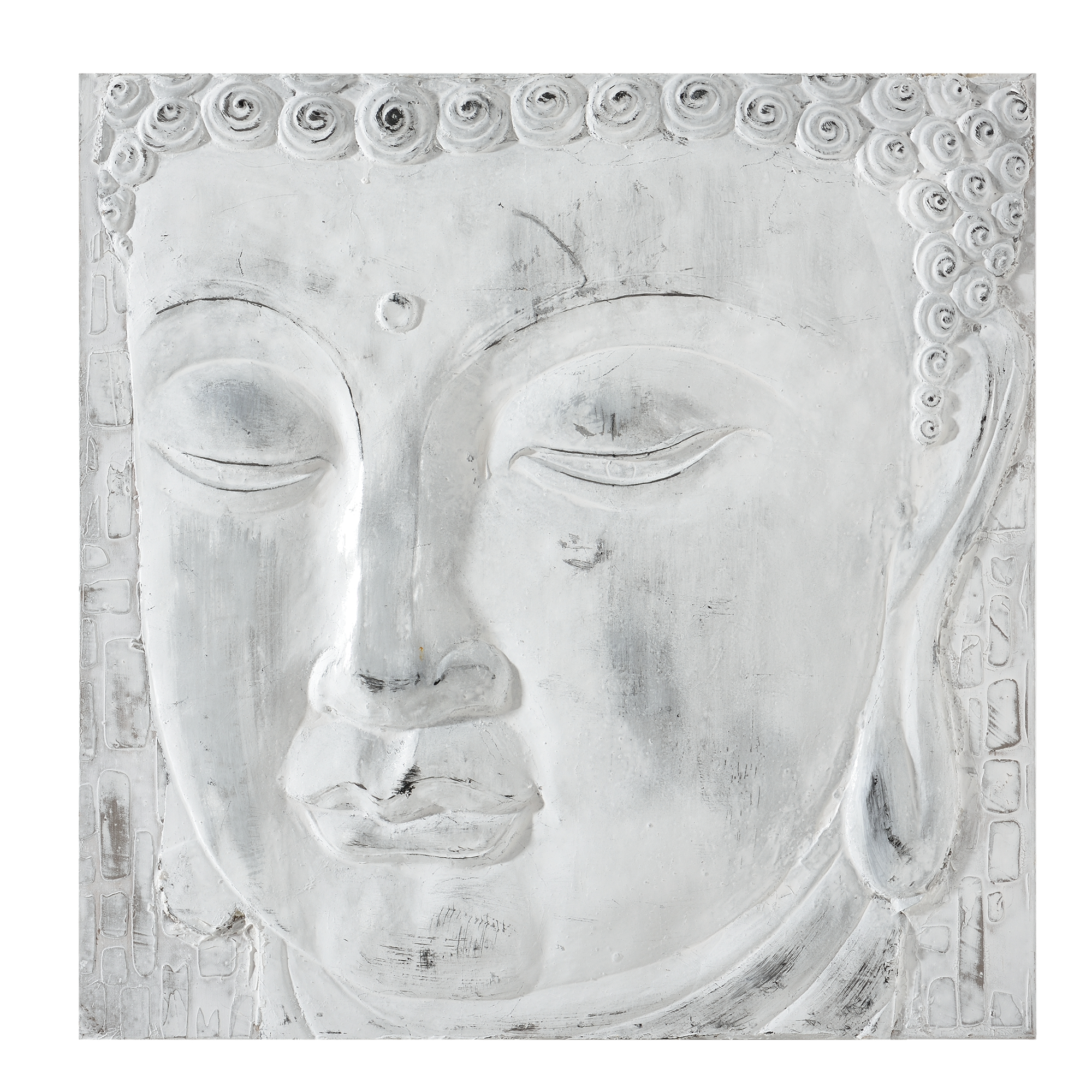 Design Stil Wandbild 60x60cm Buddha Handgemalt Leinwand Gerahmt Acryl Gemalde Art Work Antiquitaten Kunst Subzy Mk