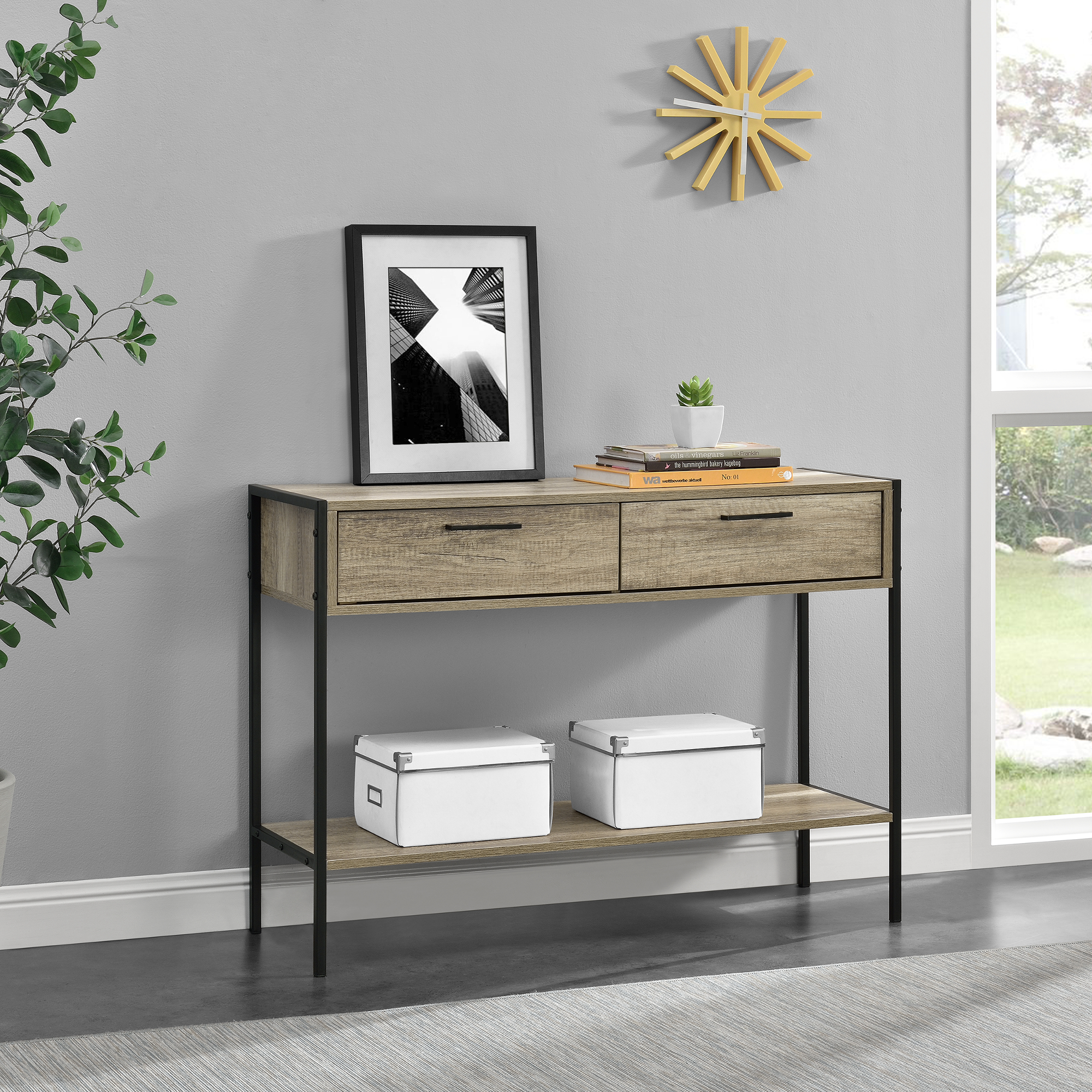 [en.casa] Schrank Regal Konsole Ablage Konsolentisch Anrichte Holz