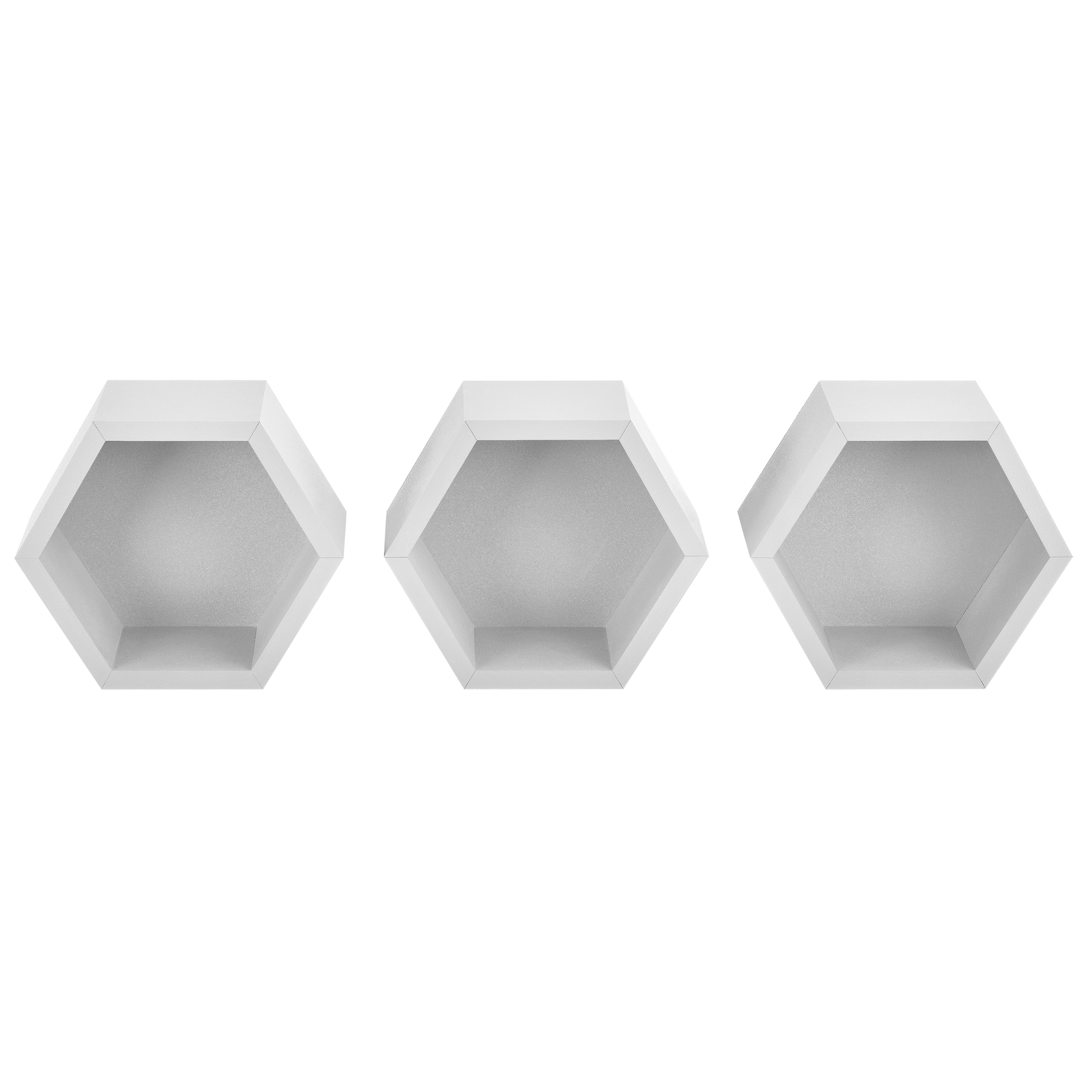 [en.casa]® 3 pieces set hexagon wall shelf hanging unit Design comb