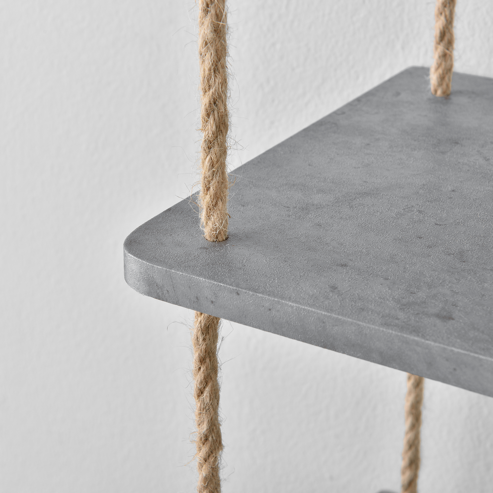 [en.casa]® Hängeregal Wandregal Seilaufhängung Wandboard Beton-Optik