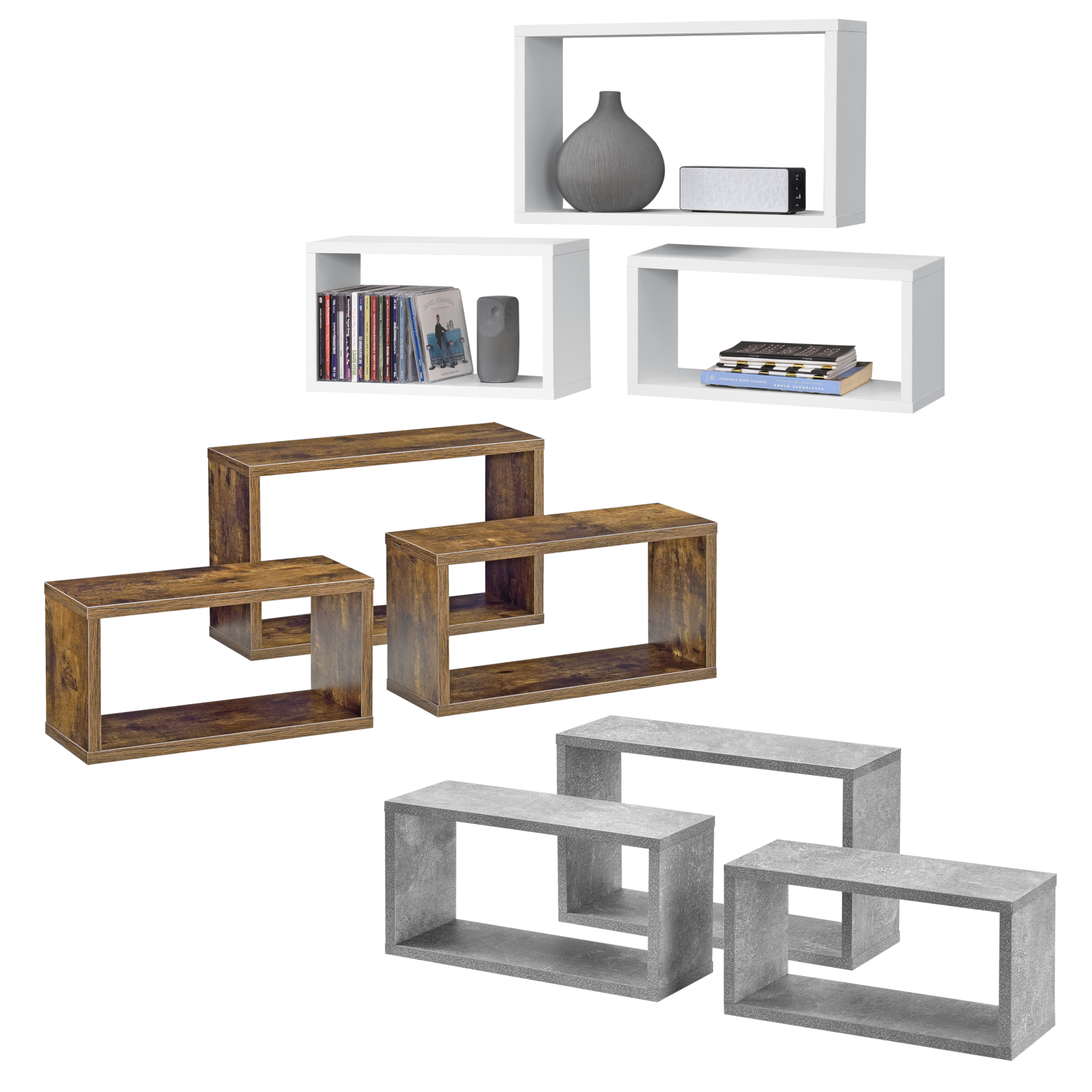 3Ebenen Wandregal Hängeregal Bücherregal Schweberegal Wandboard Ablage Rohrregal 
