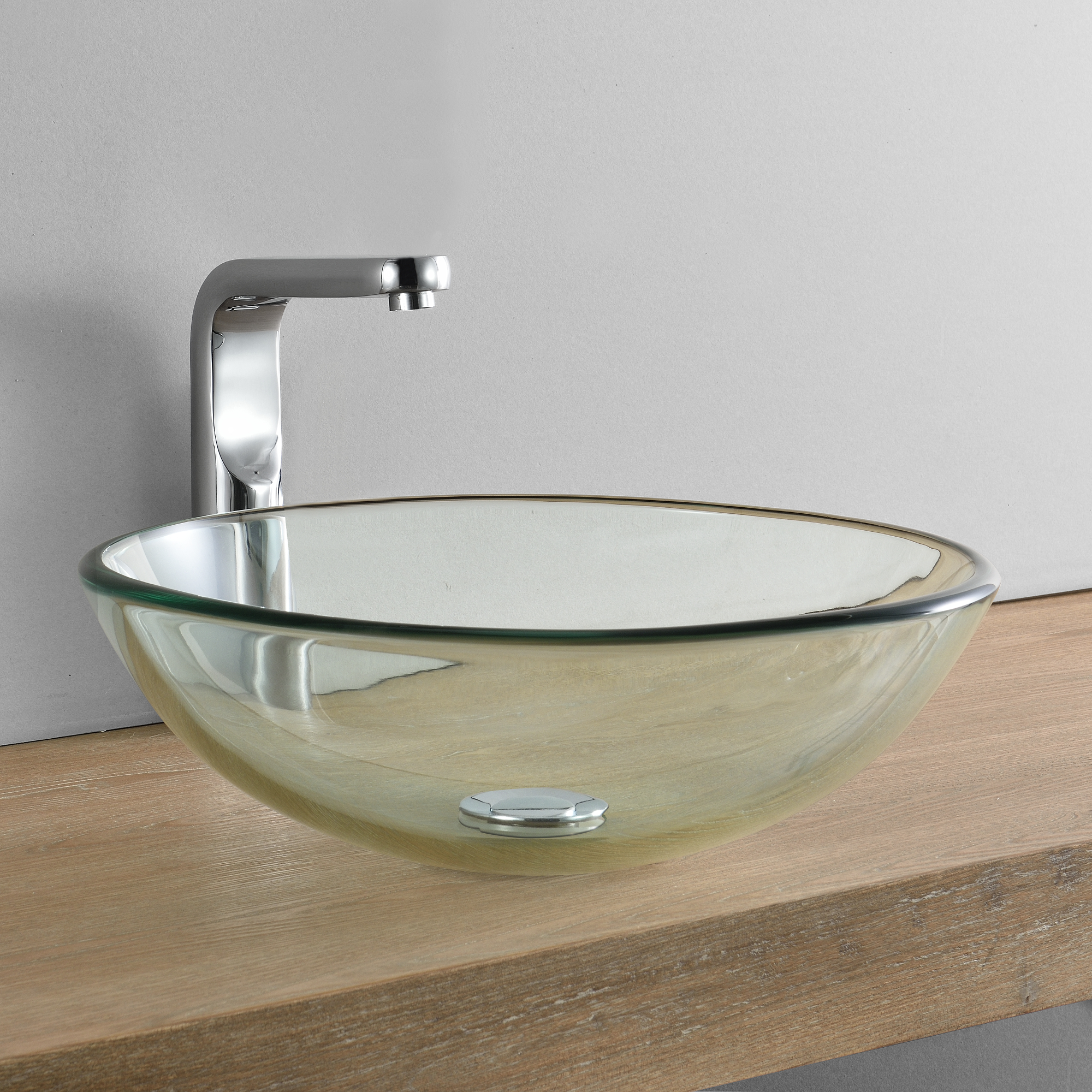 Neu Haus Lavabo Tondo O42cm Vetro Lavabo Tavolo Lavaggio Bacino