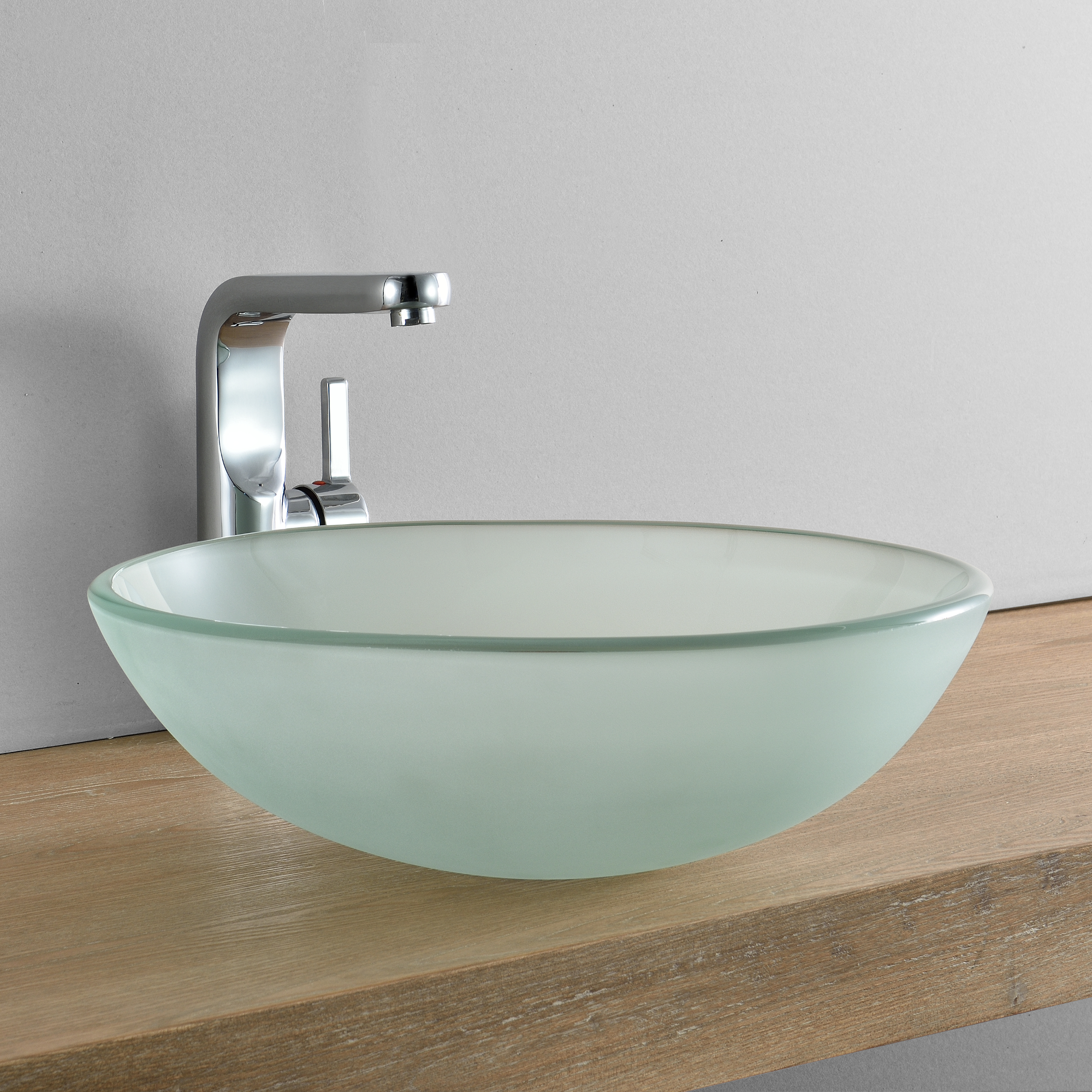 [NEU.HAUS]® WASCHBECKEN RUND Waschschale Ø42cm Milch Glas