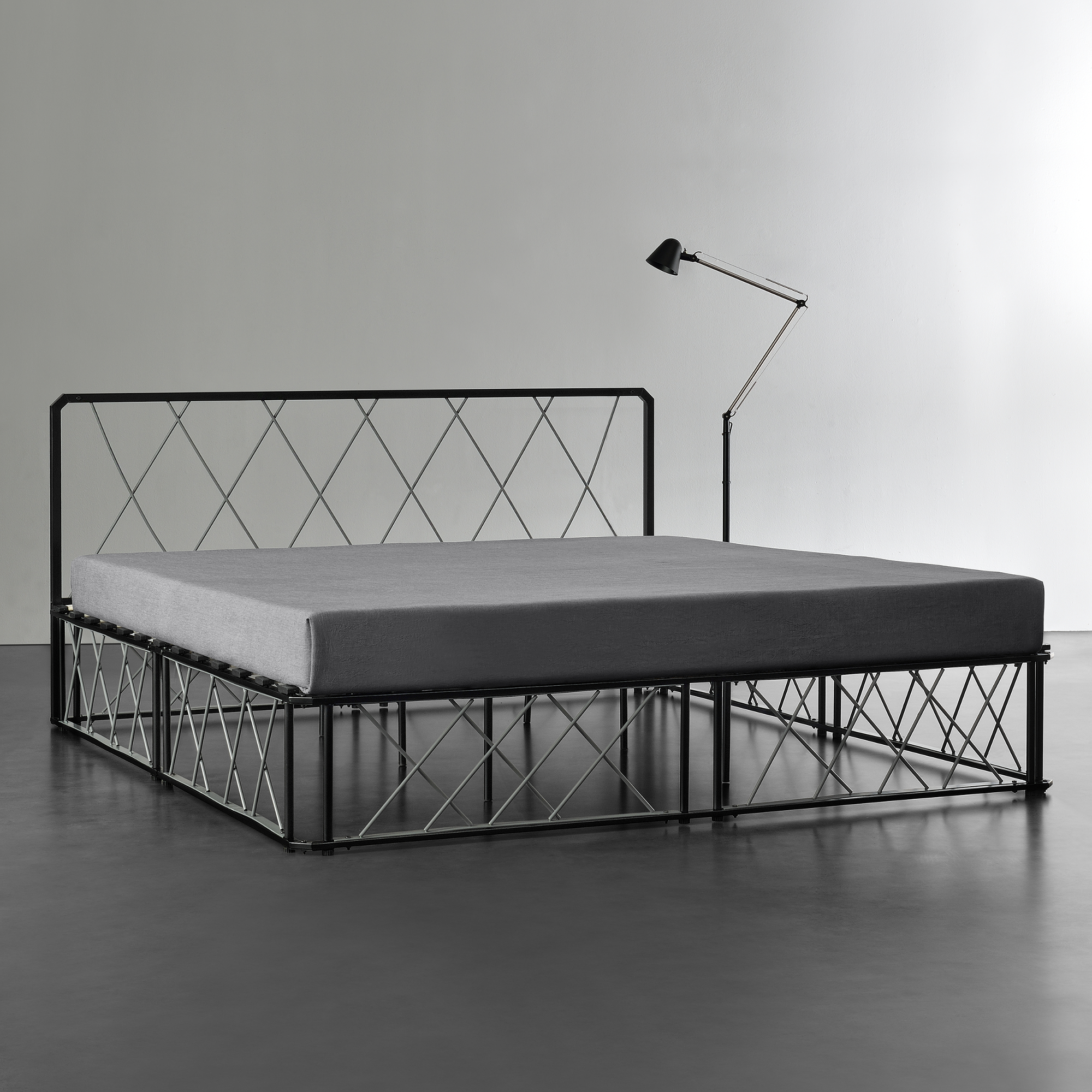 Bettgestell Metall Schwarz 180x200