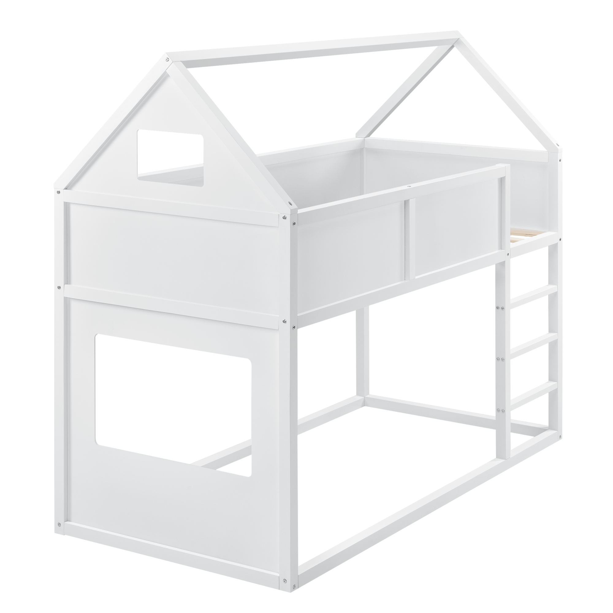 Mobel Hochbett 90x200cm Kinderbett Mit Leiter Holz Hausbett Kinder Haus Grau En Casa Pgm Com Pe