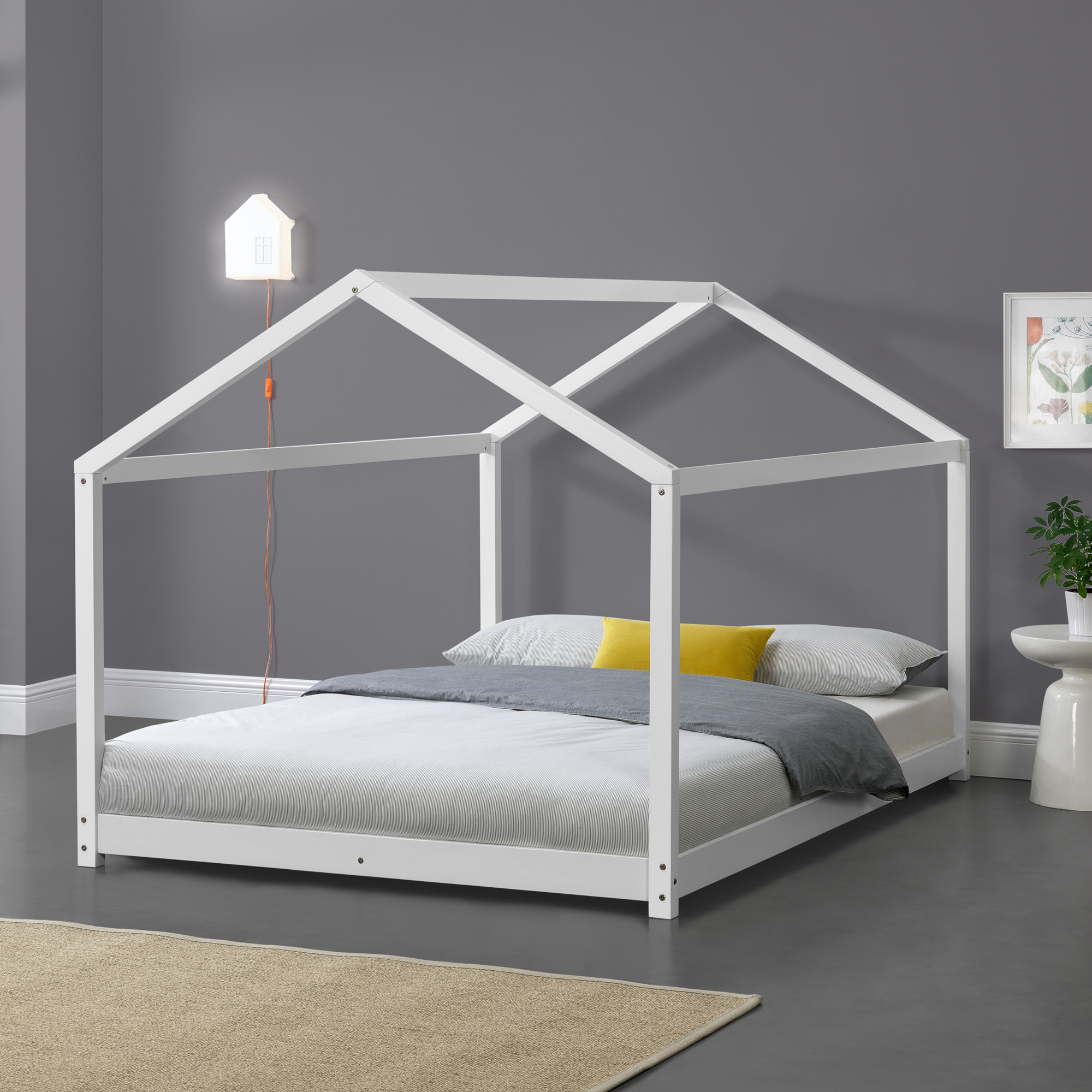 En Casa Kinderbett 120x200cm Haus Holz Weiss Bettenhaus Hausbett Kinder Bett Ebay