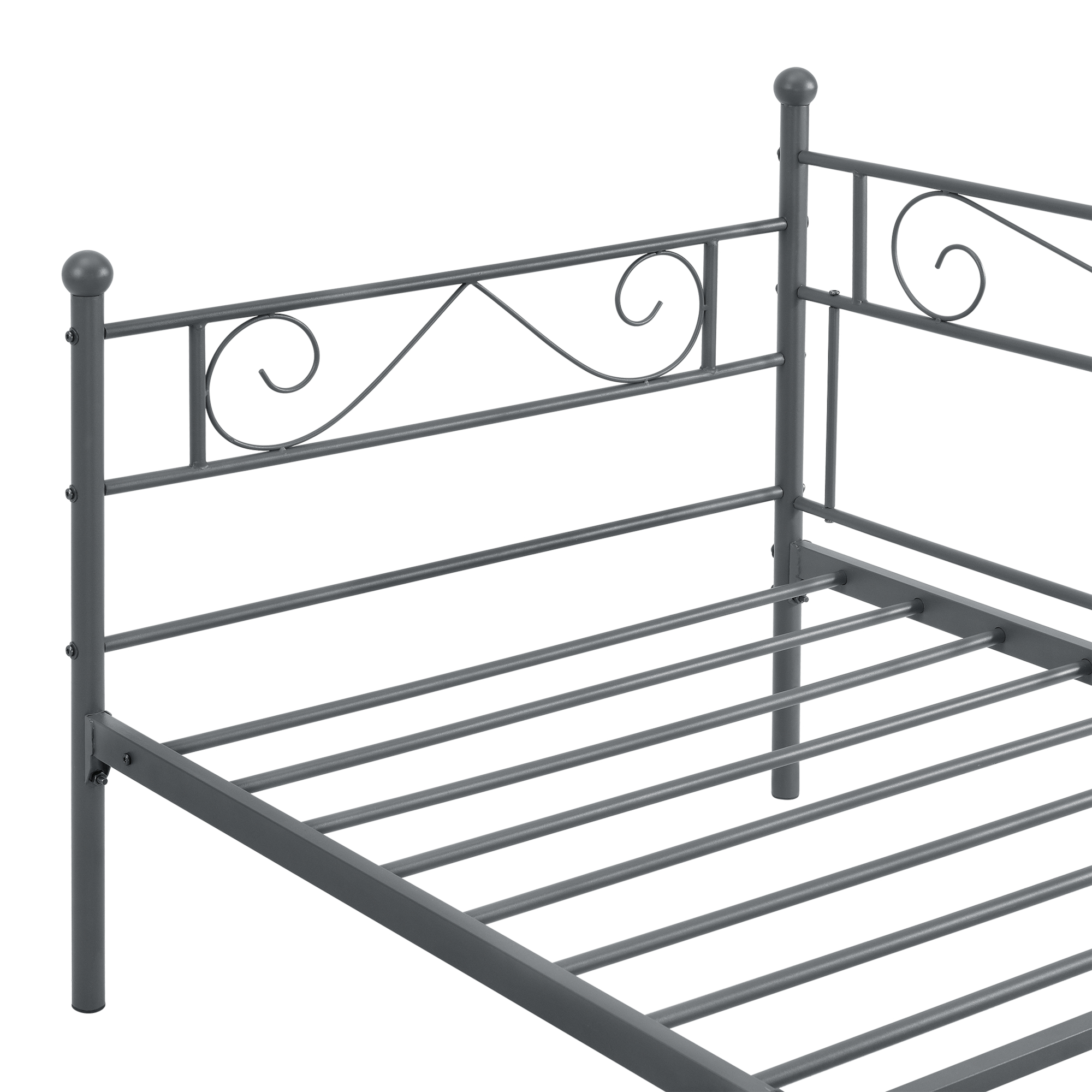 Divano Letto Singolo In Metallo Nero 90x200 Cm – Struttura Robusta, Facile Da Montare, Ideale Per Ospiti E Camere Piccole