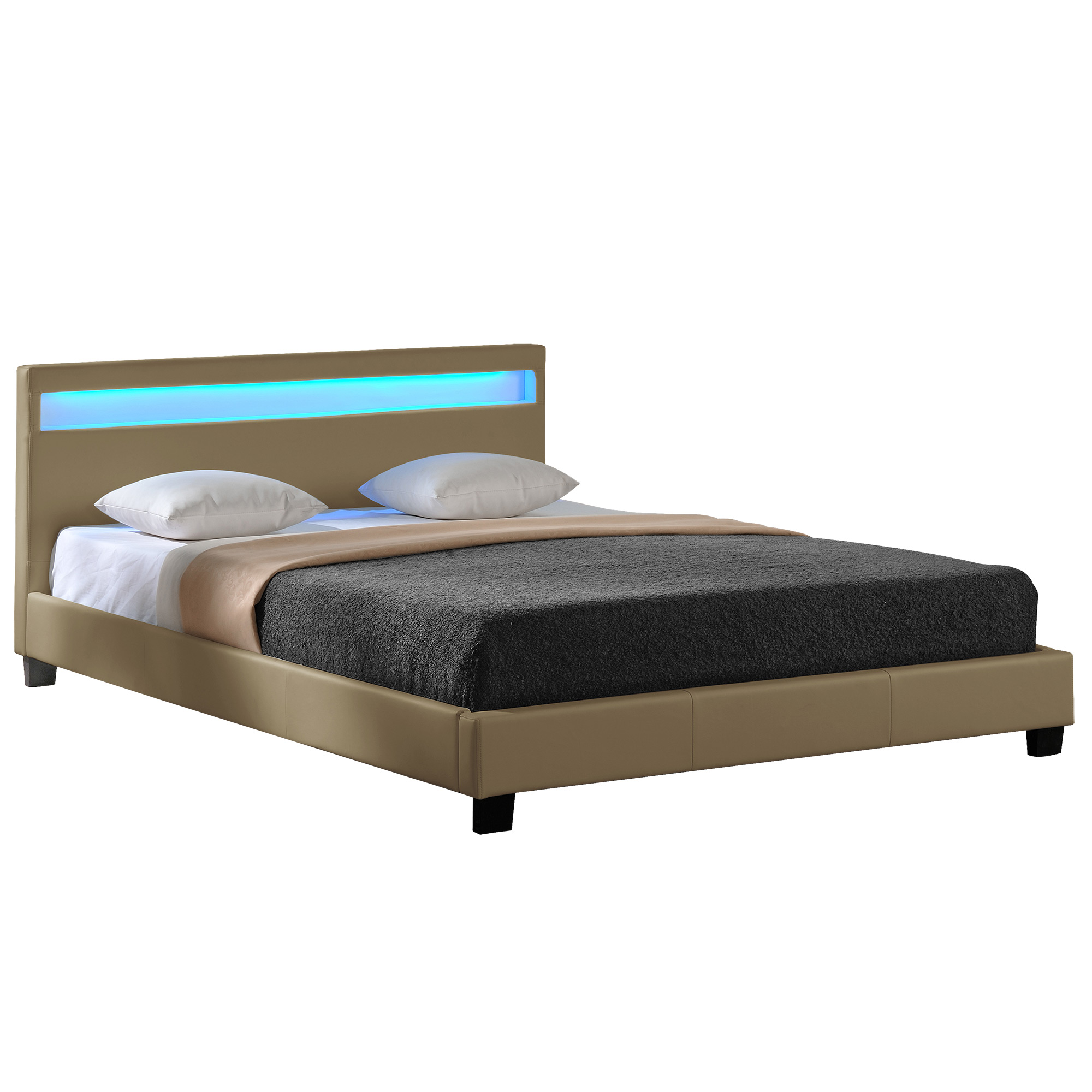 CORIUM LED Polsterbett 140 160 180 X 200cm Kunst Leder