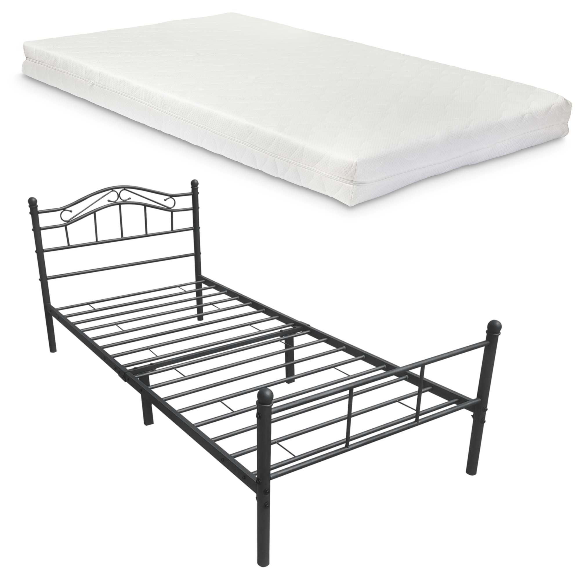 Mobel En Casa Metallbett 120x200 Weiss Mit Matratze Bettgestell Bett Jugendbett Metall Betten