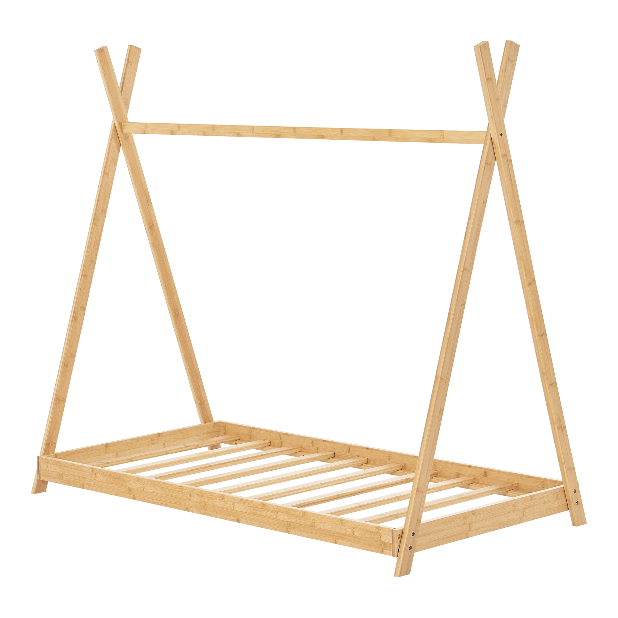 en.casa] Kinderbett 90x200cm Tipi Indianer Bett Holz Natur Bambus Kinder  Haus | eBay