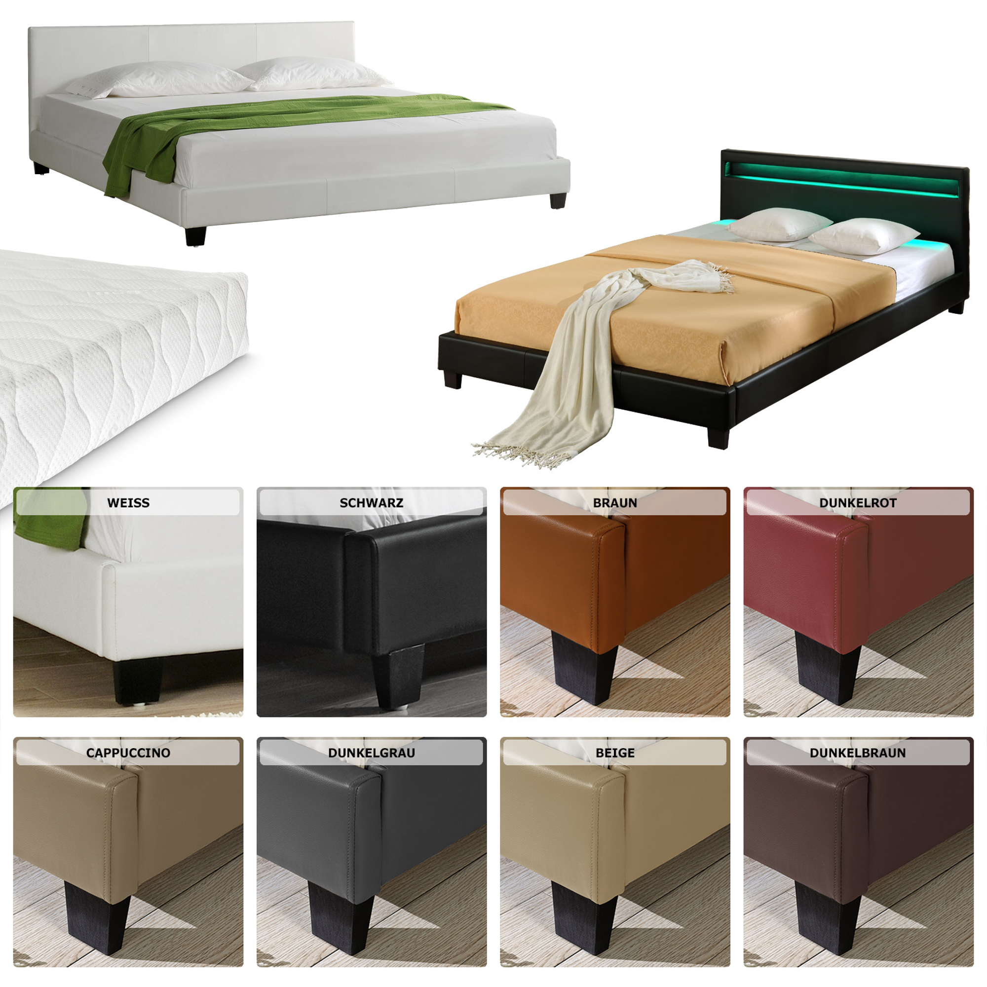 NEUHOLZ® Ottomane Sitztruhe Polsterbank Sitzhocker Betthocker Schwarz