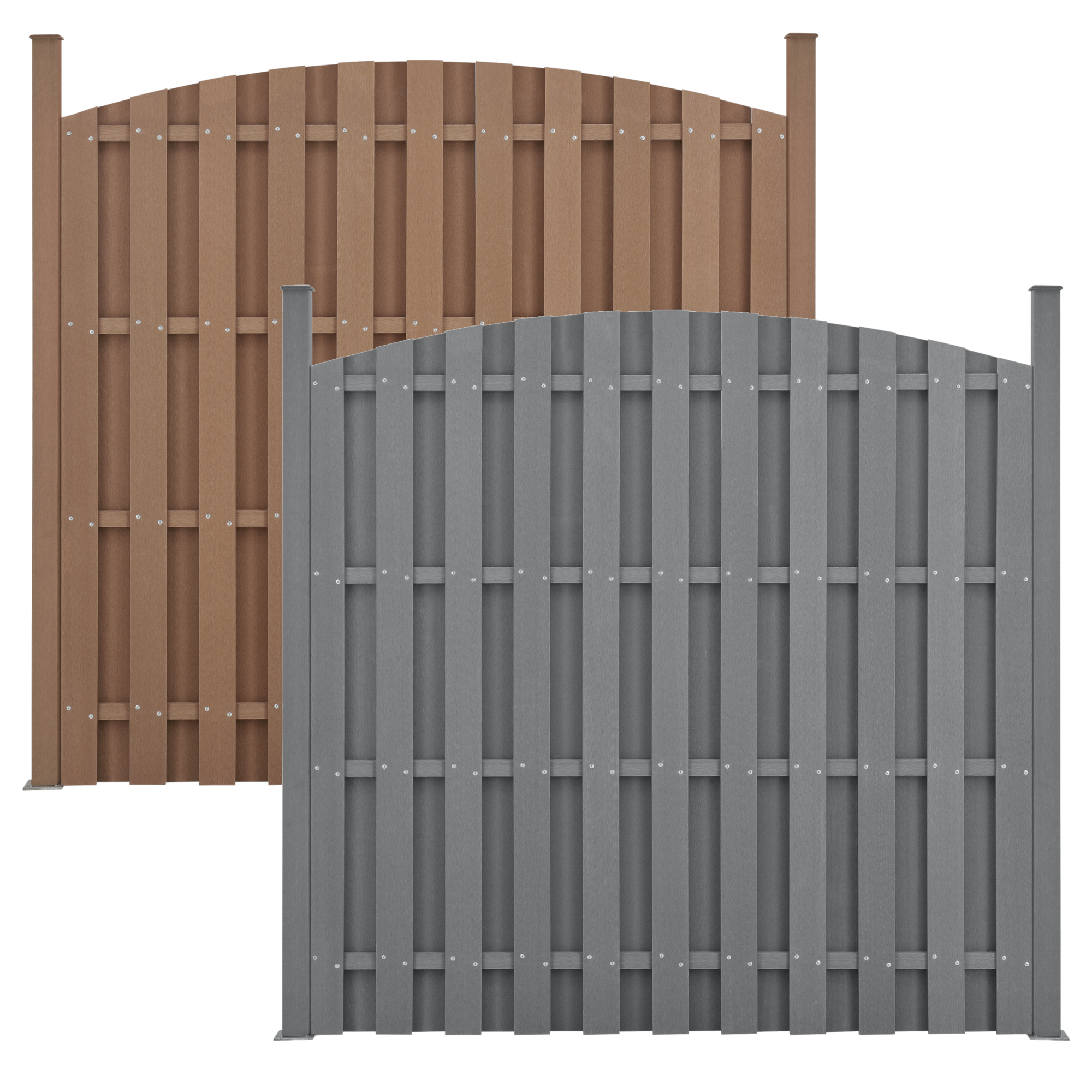 NEW. WOOD WPC Garden Fence Privacy Screen Wind Protection Slat Fence