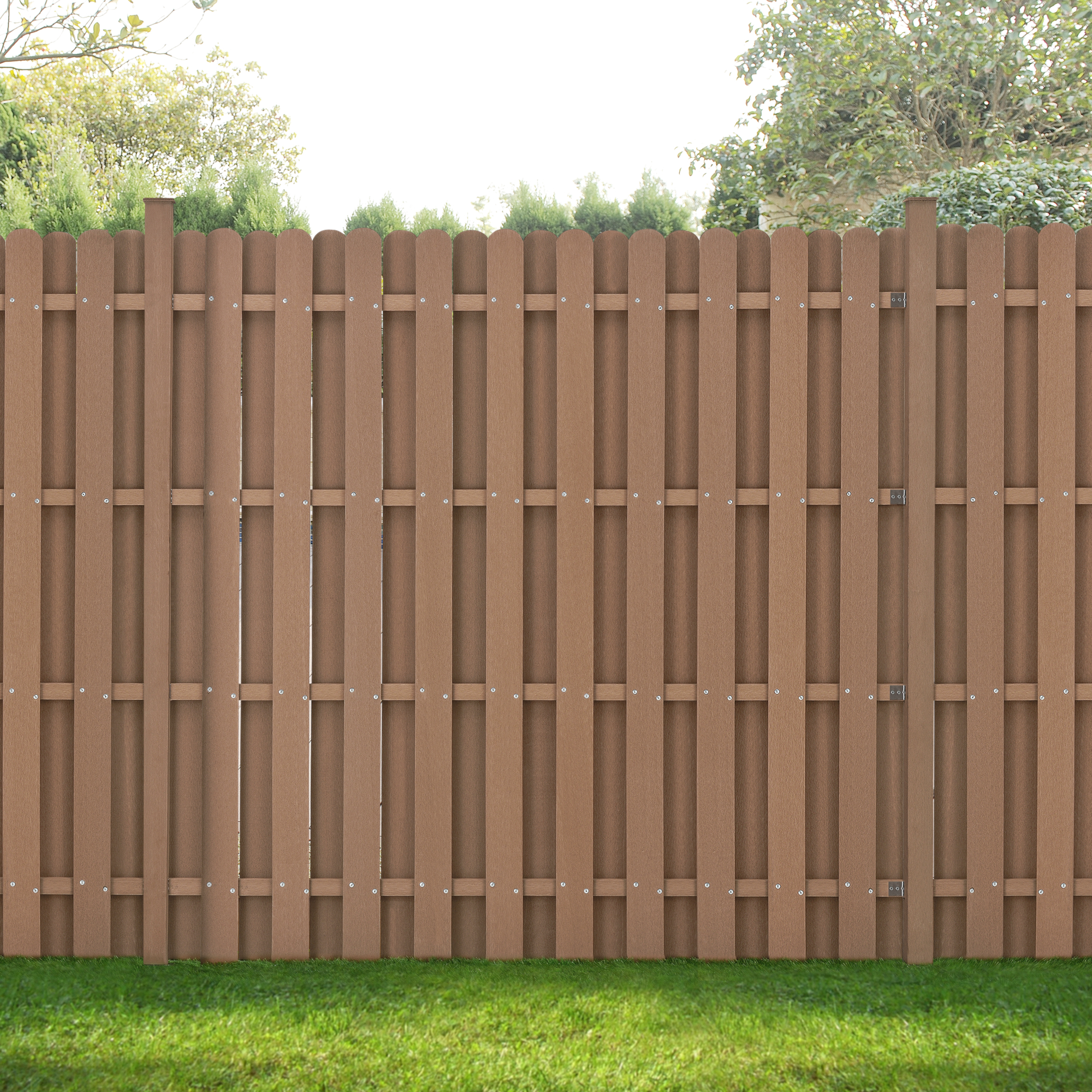 Neu Holz Wpc Gartenzaun Sichtschutz Windschutz Lamellenzaun Zaun