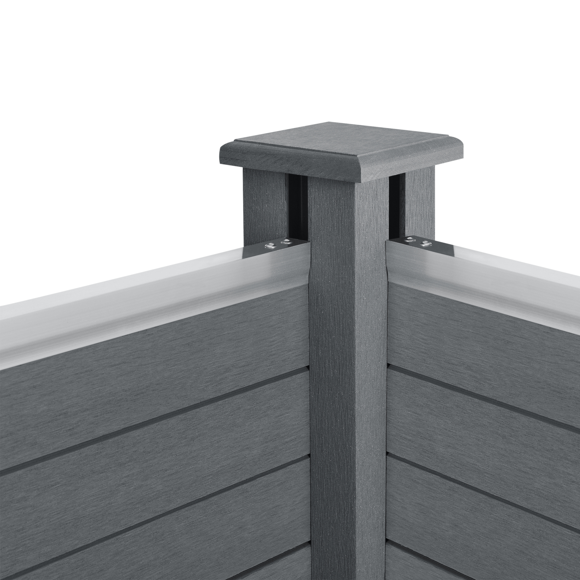 WPC Gartenzaun mit Pfosten Sichtschutz Windschutz Lamellenzaun Zaun