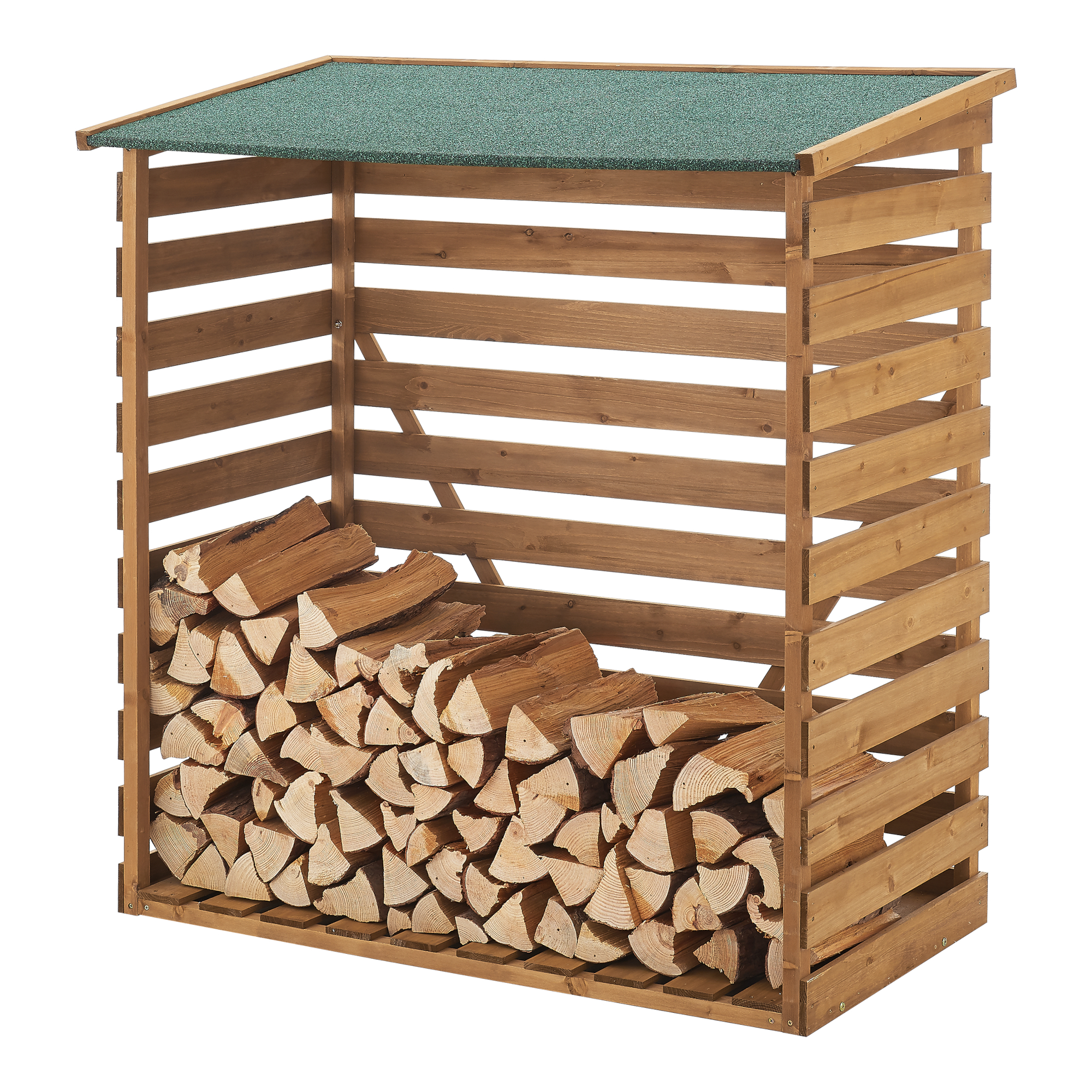 Legnaia da Esterno con Tetto Deposito Coperto per Legna da Ardere 123x116x64 cm [en.casa]