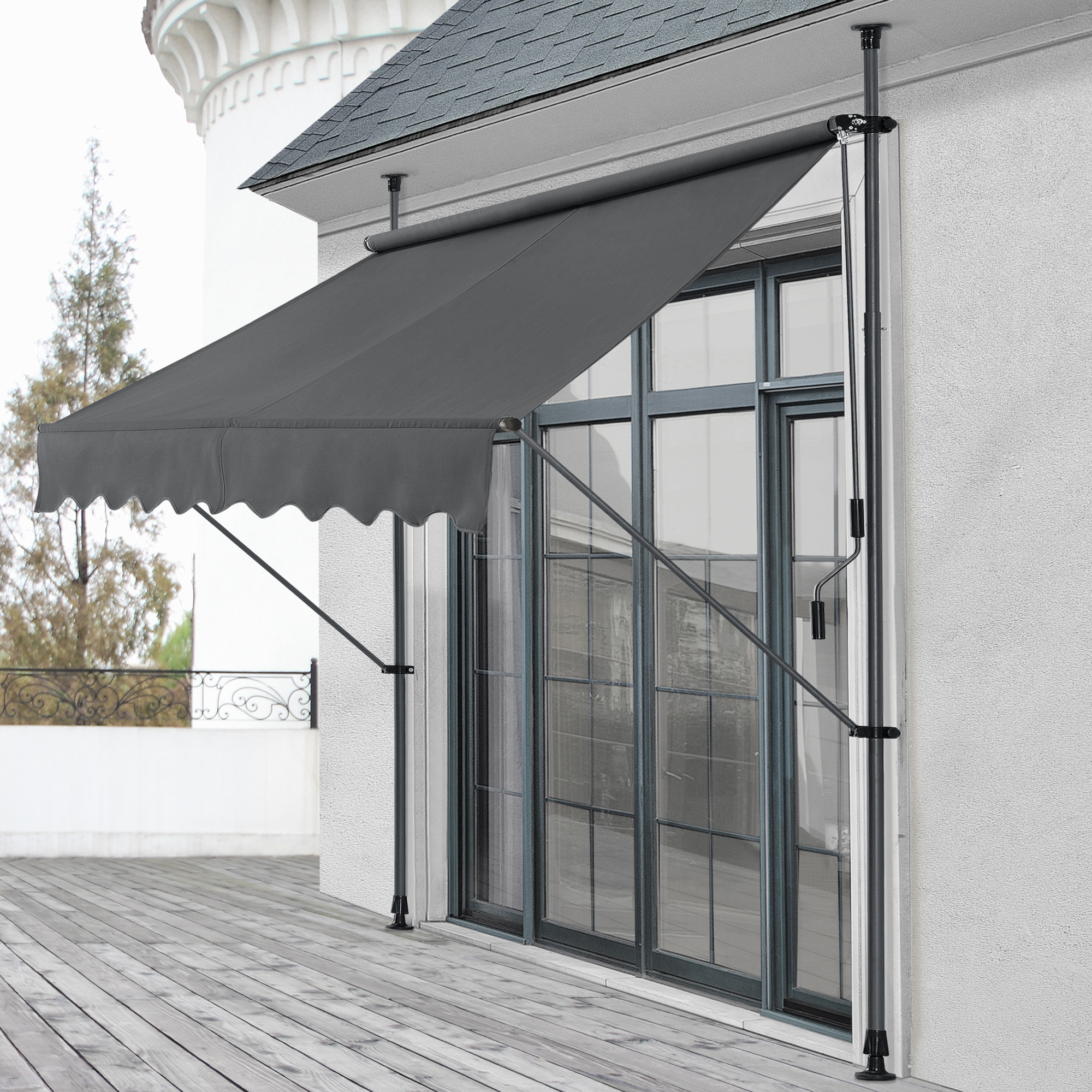 [pro.tec] Markíza AASA-4812 sivá 200 x 120 x 200 - 300 cm