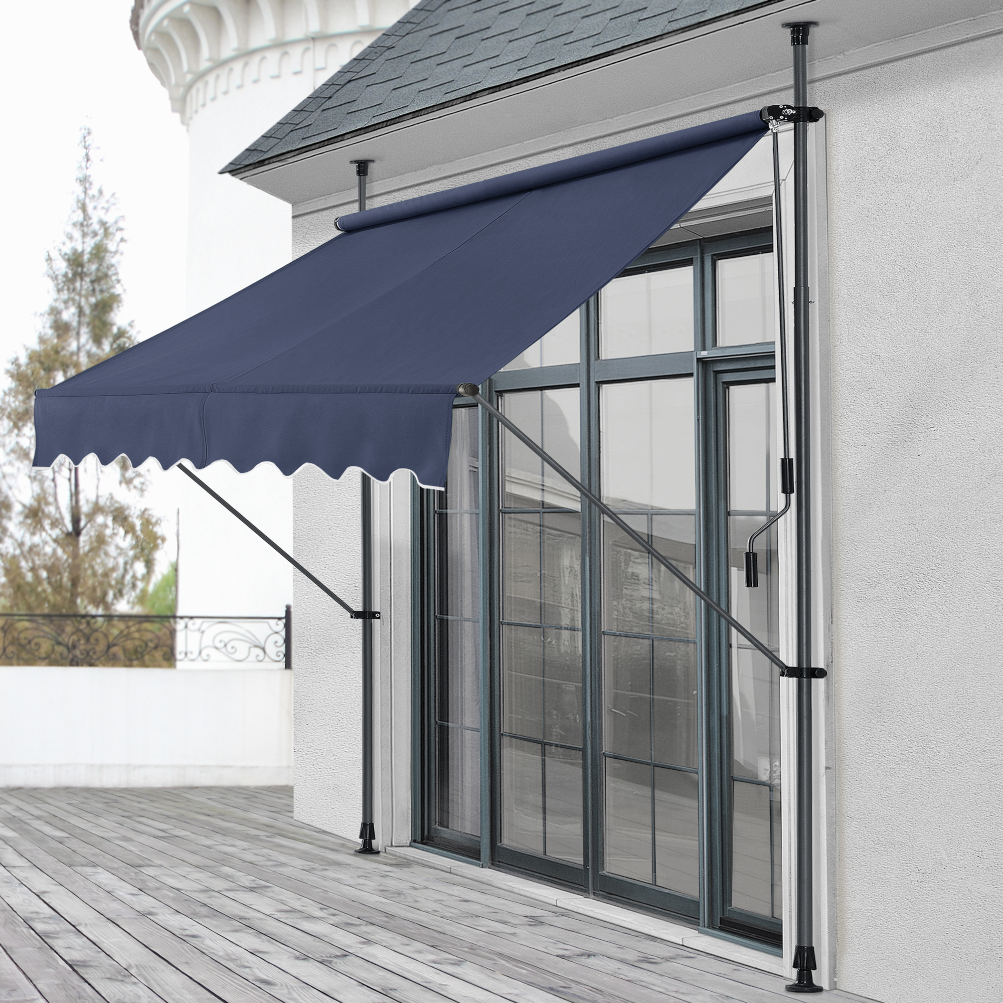 ® Pince Marquise 300x120x200-300cm Auvent Balcon Store-Sans Percer Pro. TEC ® Pince Marquise 300x120x200-300cm Auvent Balcon Store-Sans Percer Pro. TEC