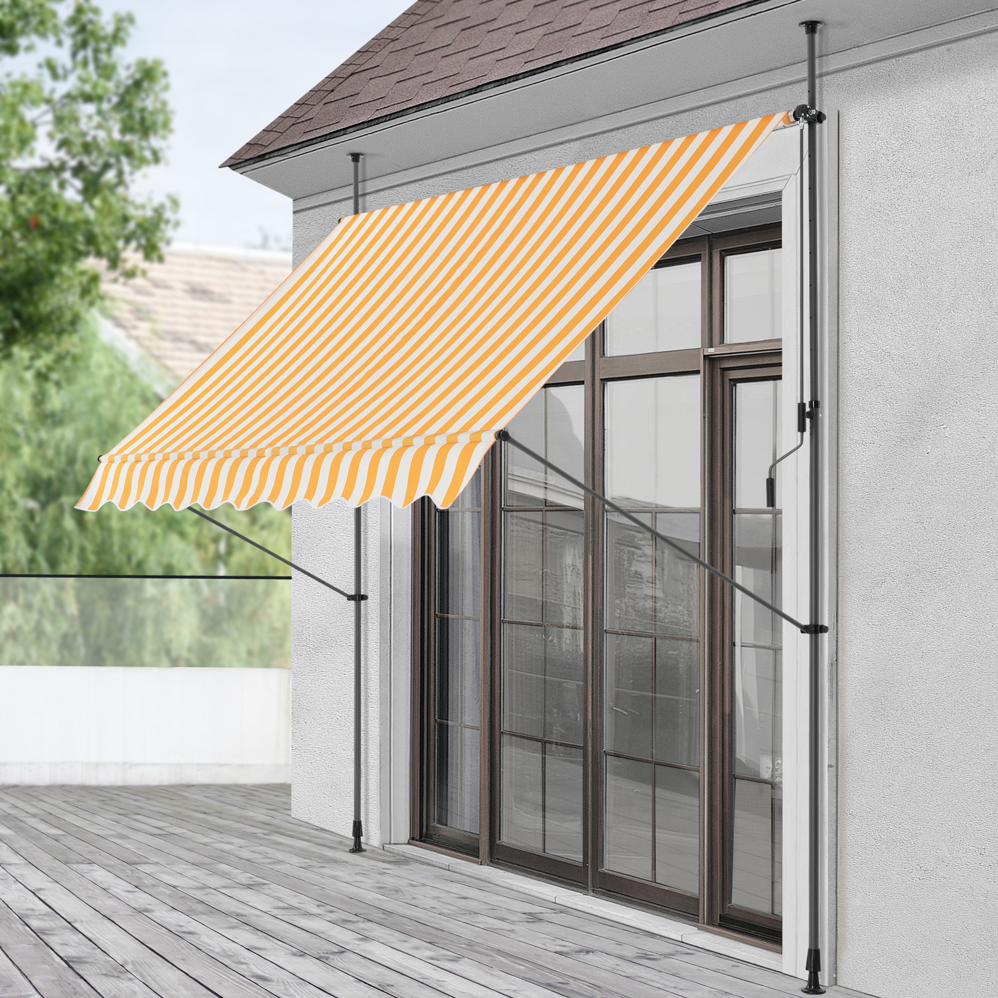 ® Pince Marquise 300x120x200-300cm Auvent Balcon Store-Sans Percer Pro. TEC ® Pince Marquise 300x120x200-300cm Auvent Balcon Store-Sans Percer Pro. TEC