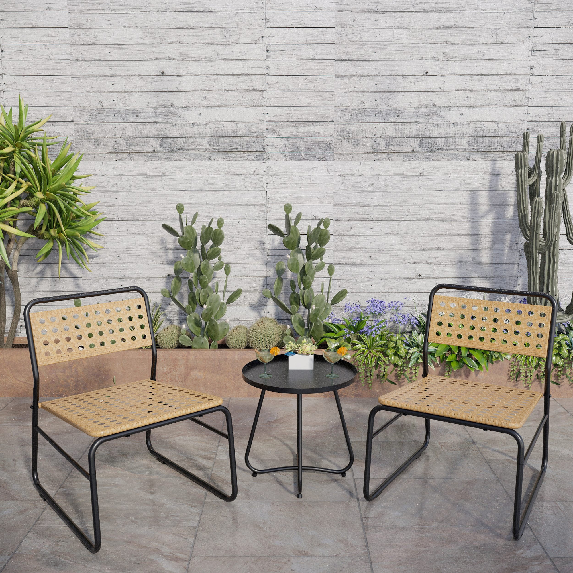 Image of Set da Bistrot Brienza Tavolino e 2 Sedie - Beige casa.pro