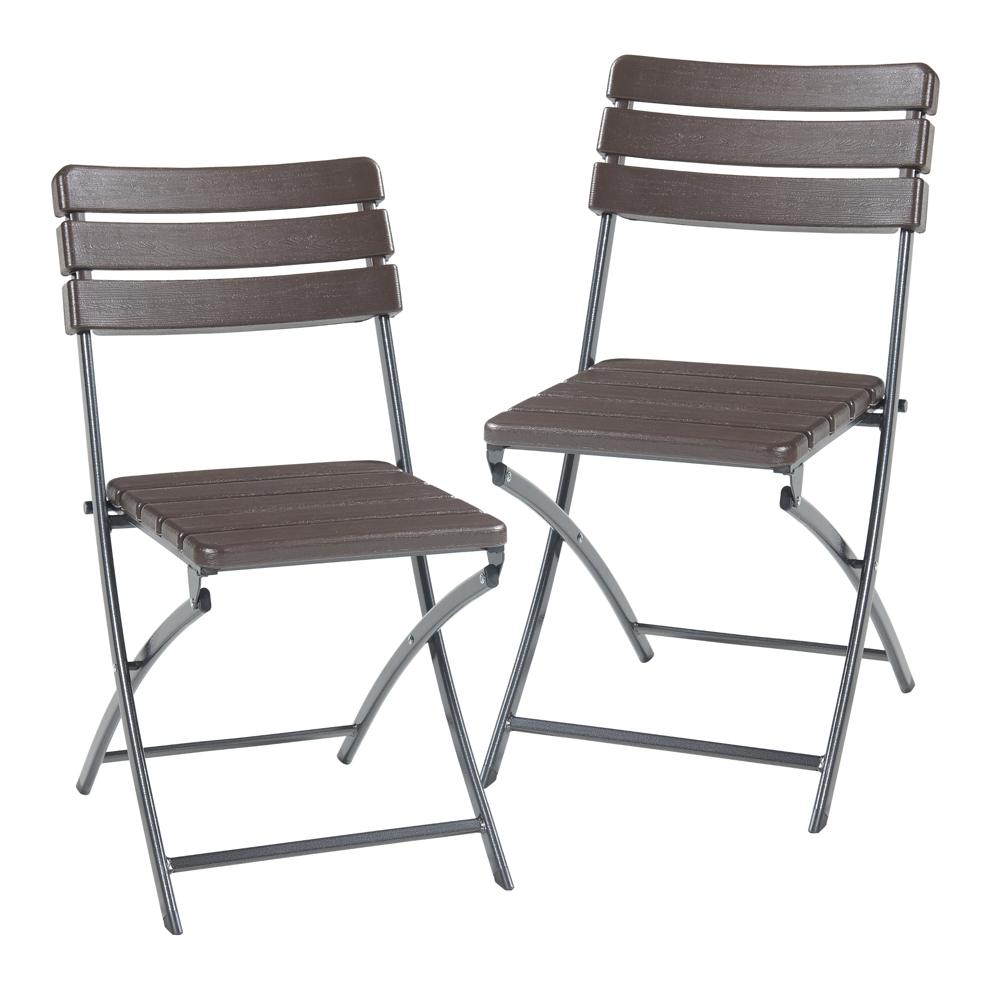 Set Lillestrøm di 2 Sedie Pieghevoli - Marrone Effetto Legno [en.casa]