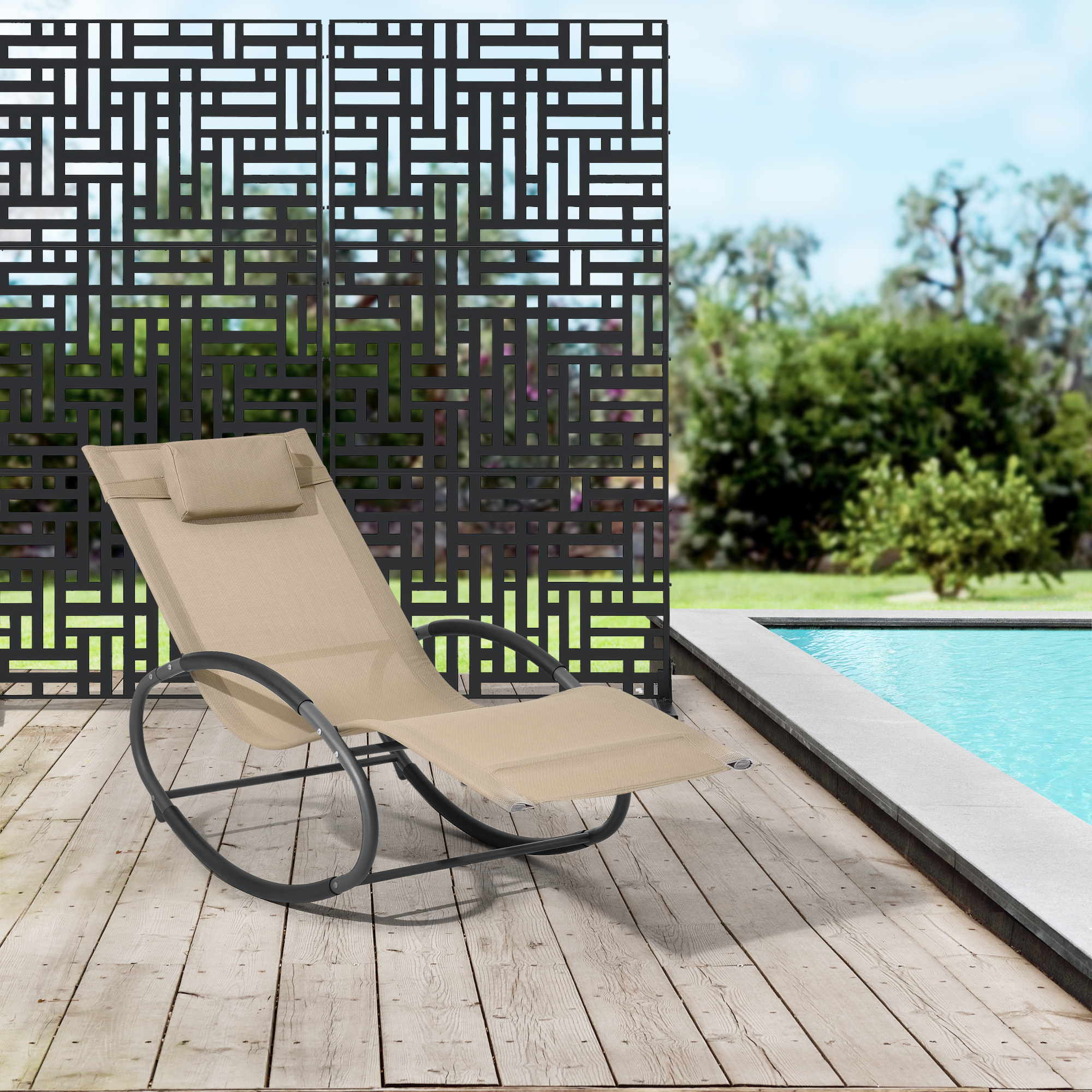 Pannello Divisorio Bernalda Struttura Traforata in Acciaio 180 x 90 cm Nero casa.pro