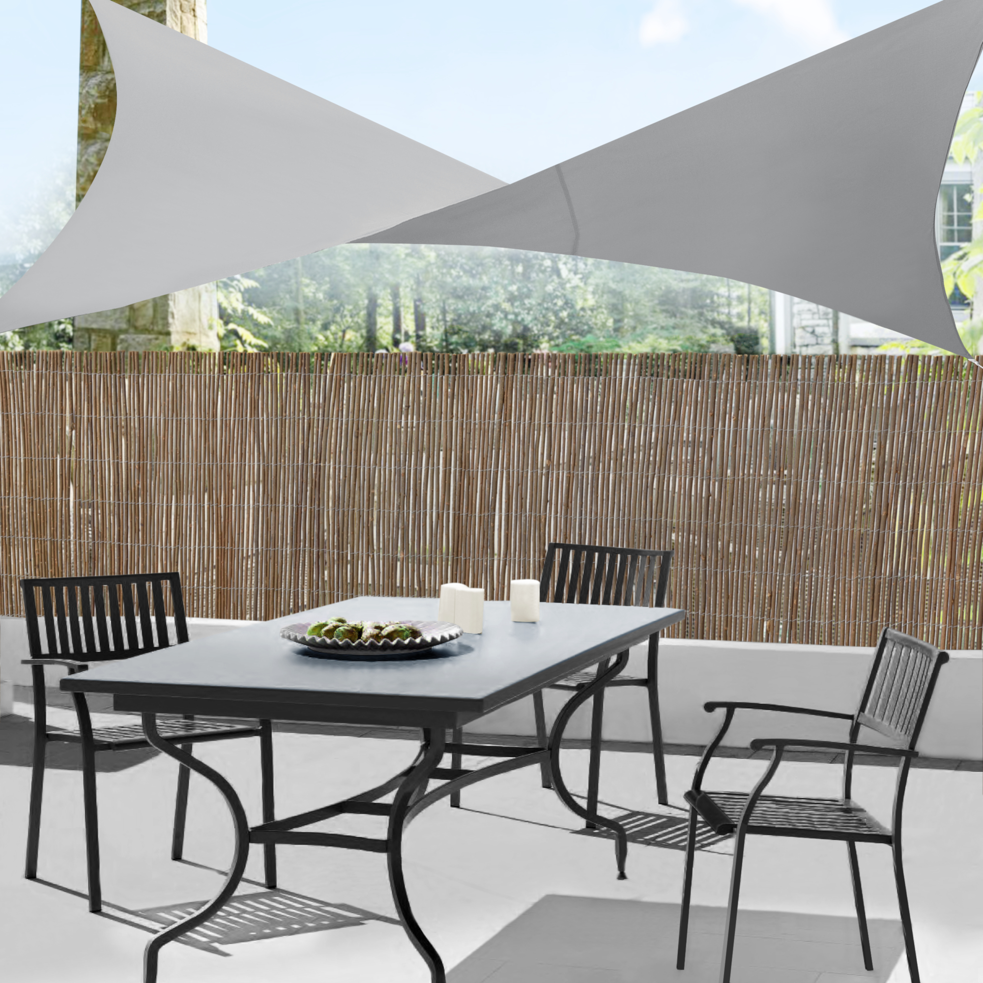 Vela Ombreggiante Lerma Tenda Parasole 300x300 cm Grigio Chiaro [en.casa]