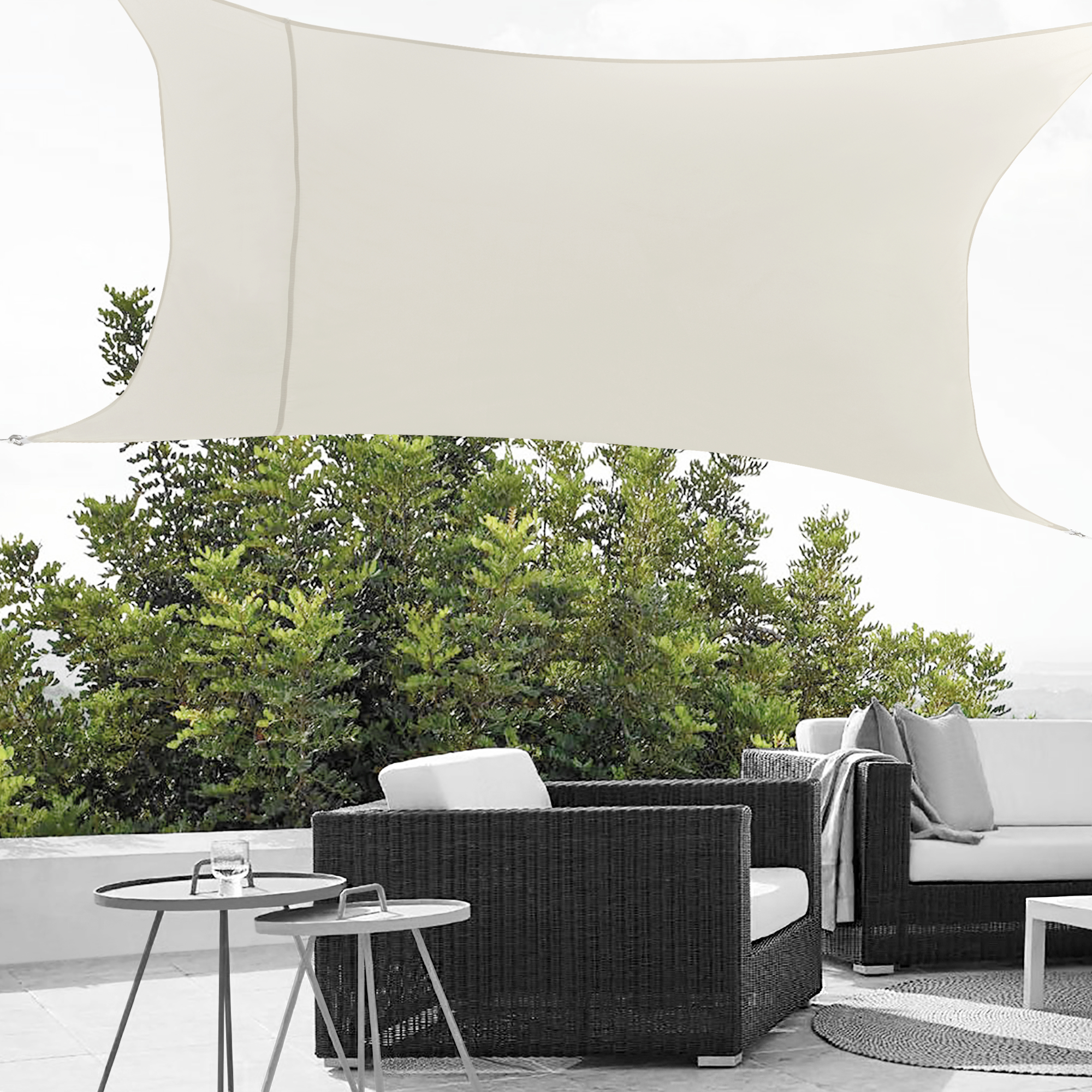 Vela Ombreggiante Lerma Tenda Parasole 200x400 cm color Sabbia [en.casa]