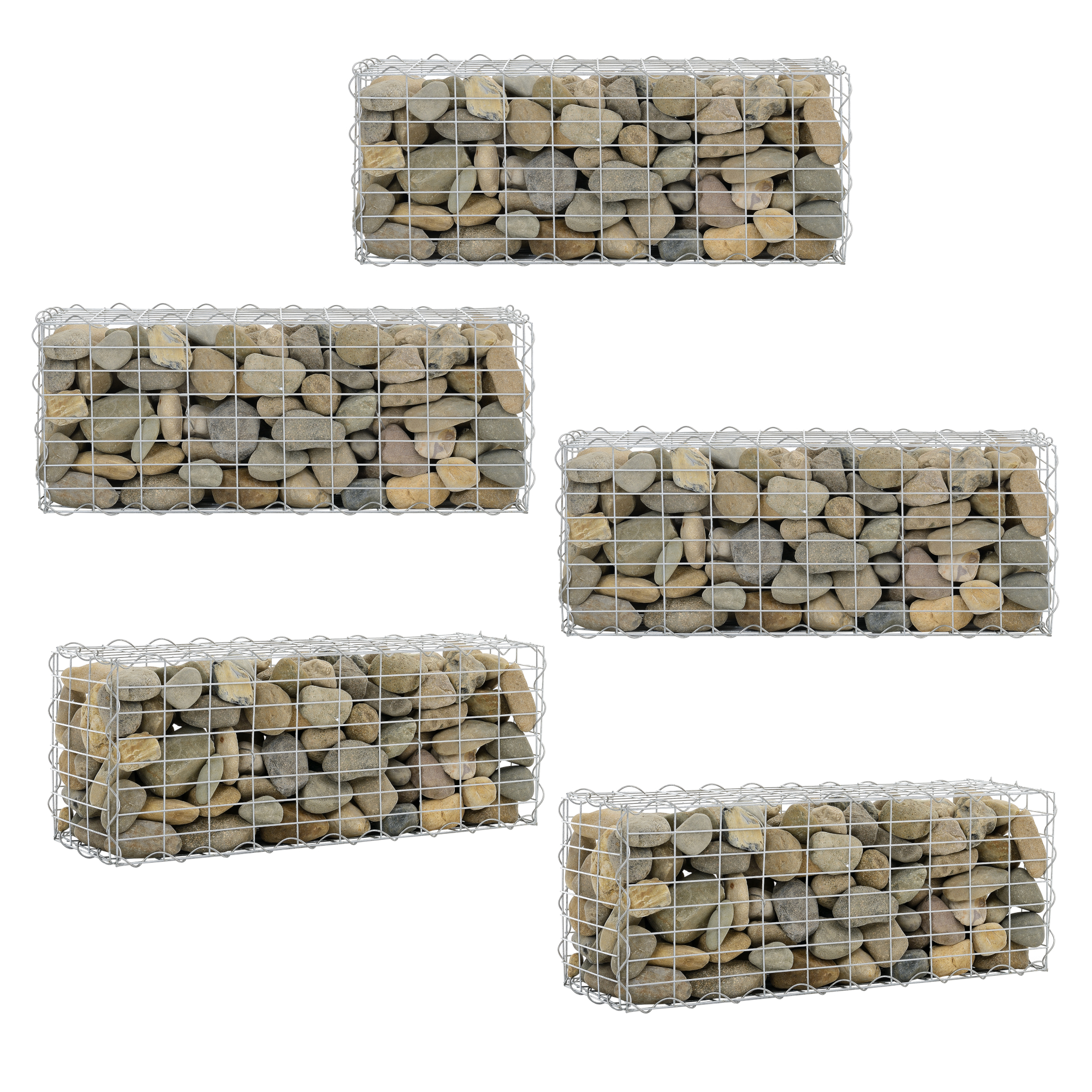 5x Gabione 100x30x40cm Steingabione Steinkorb Mauer Wand Drahtkorb